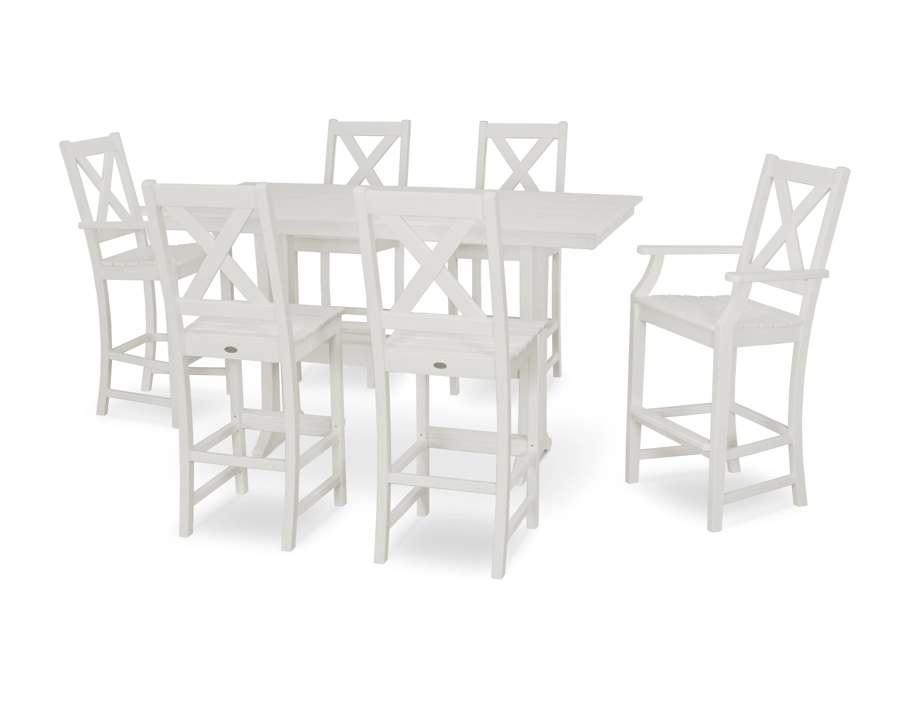 Braxton 7-Piece Farmhouse Trestle Bar Set - Image 6