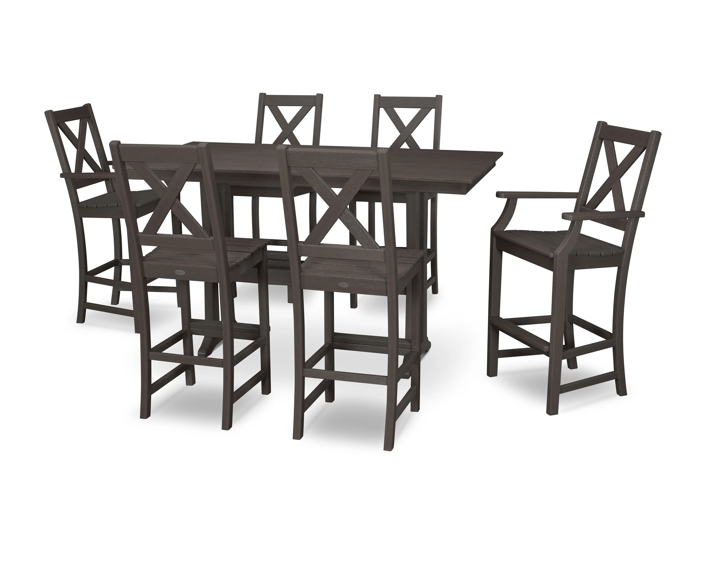 Braxton 7-Piece Farmhouse Trestle Bar Set - Image 7