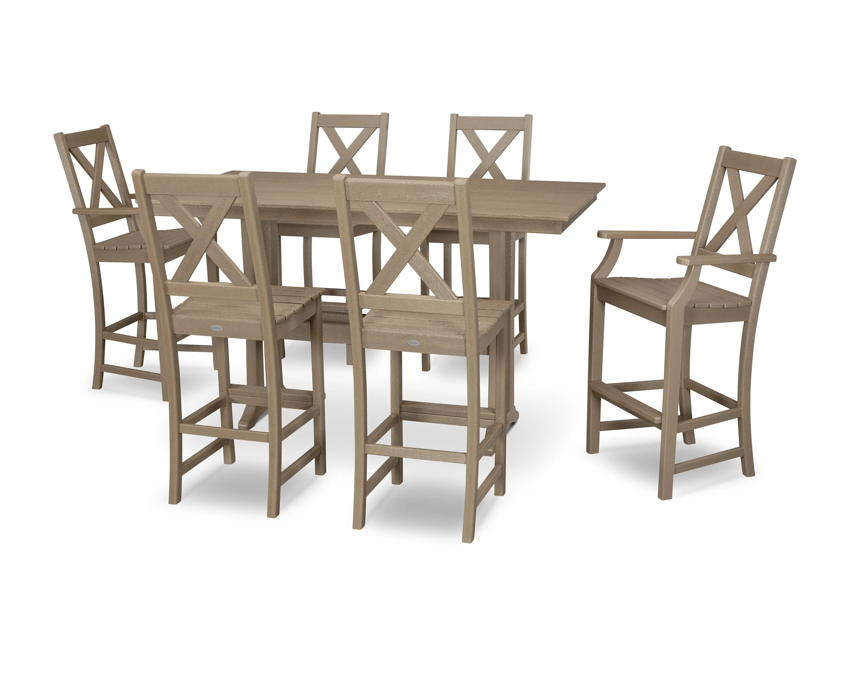 Braxton 7-Piece Farmhouse Trestle Bar Set - Image 8