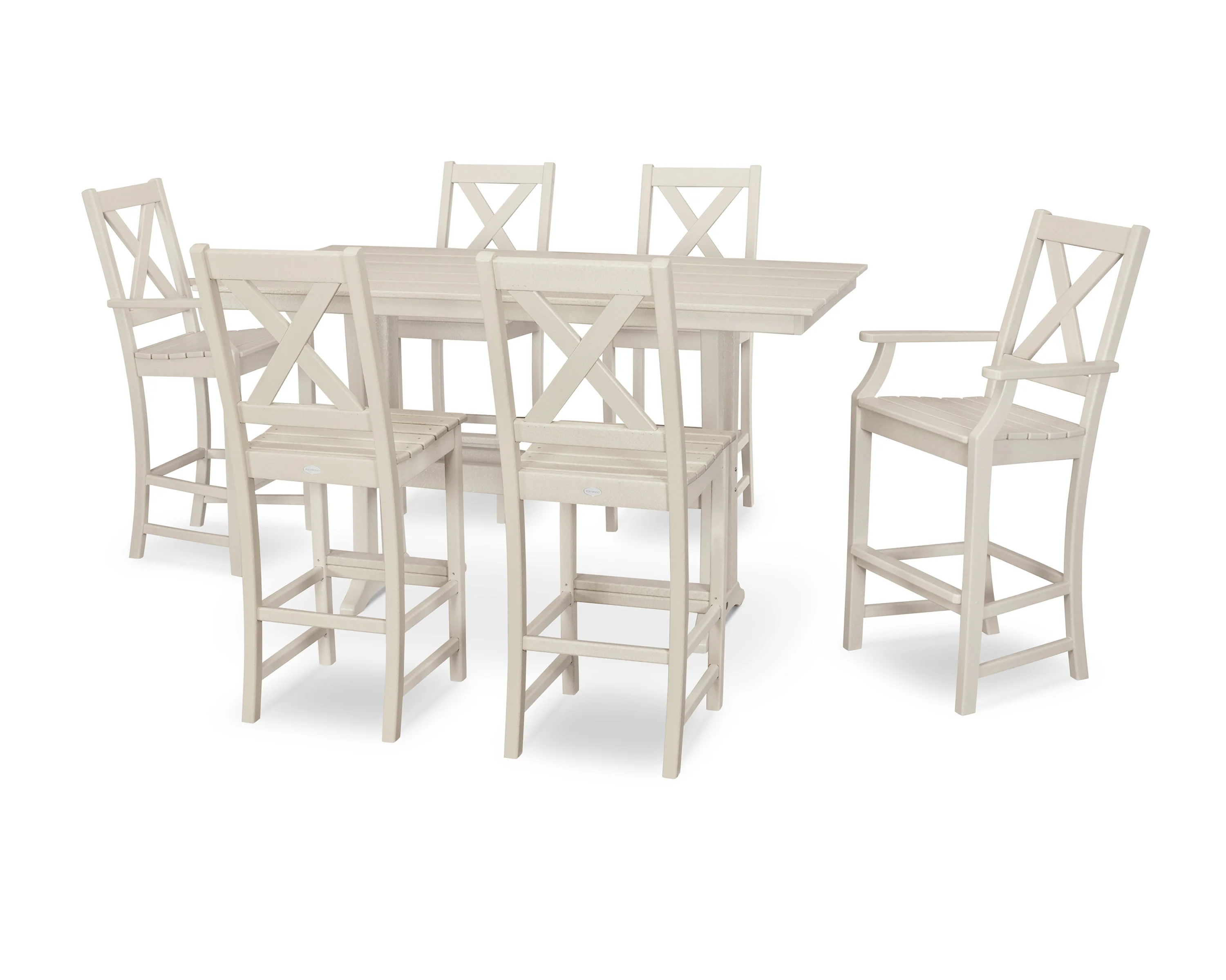 Braxton 7-Piece Farmhouse Trestle Bar Set - Image 9