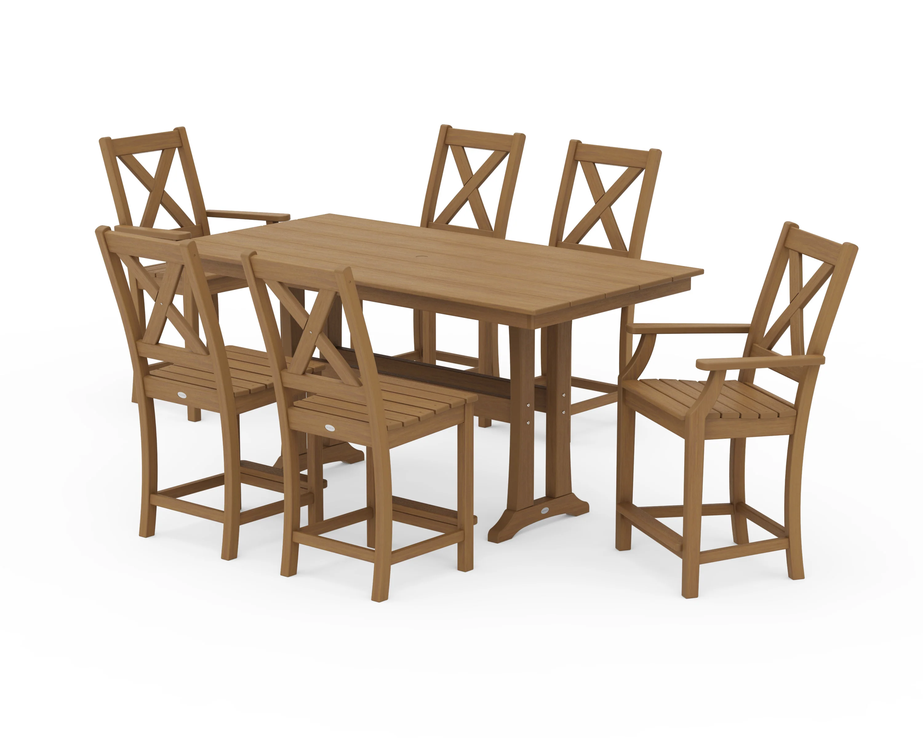 Braxton 7-Piece Farmhouse Trestle Counter Set - Image 13