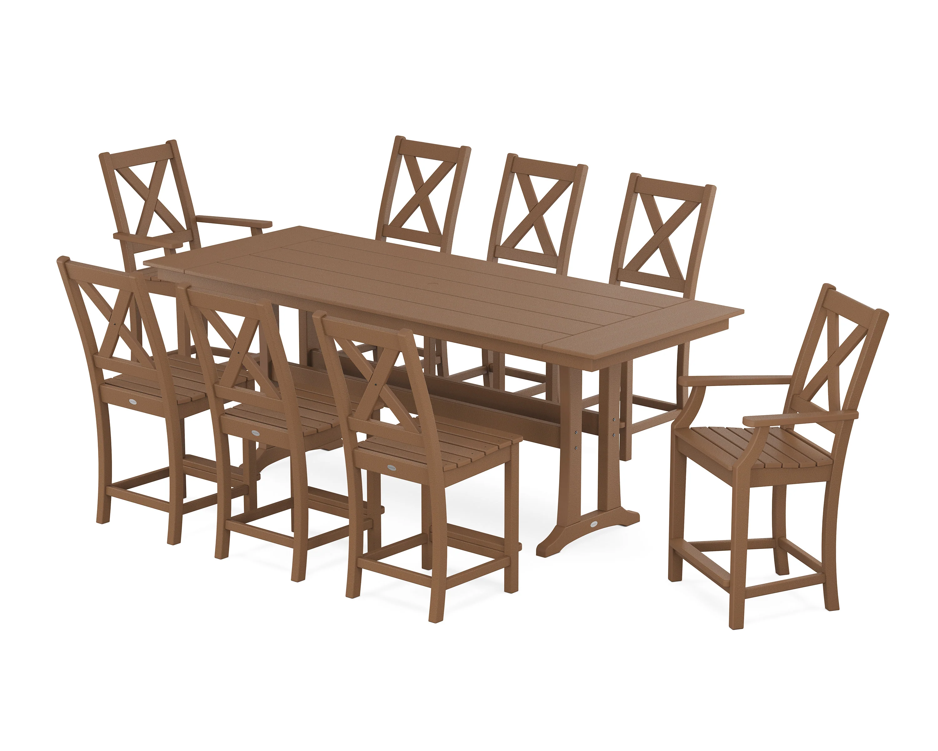 Braxton 9-Piece Farmhouse Counter Set with Trestle Legs - Image 10