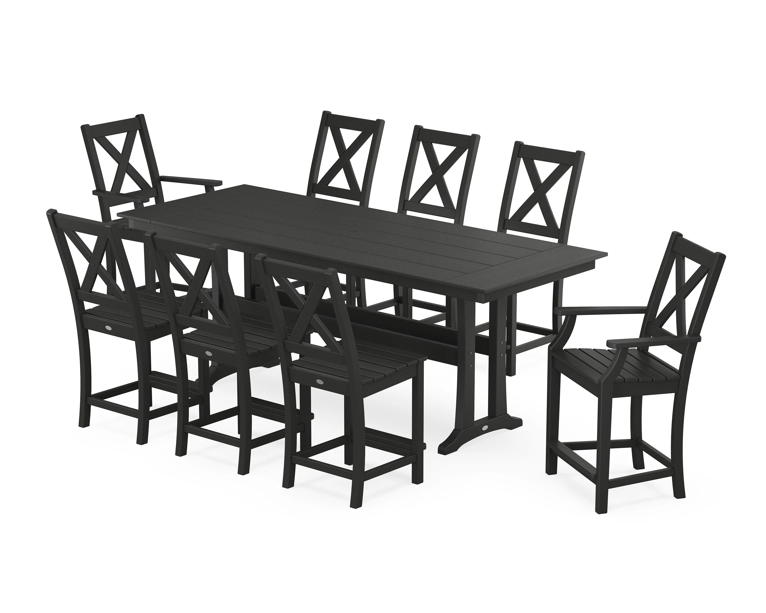 Braxton 9-Piece Farmhouse Counter Set with Trestle Legs - Image 12