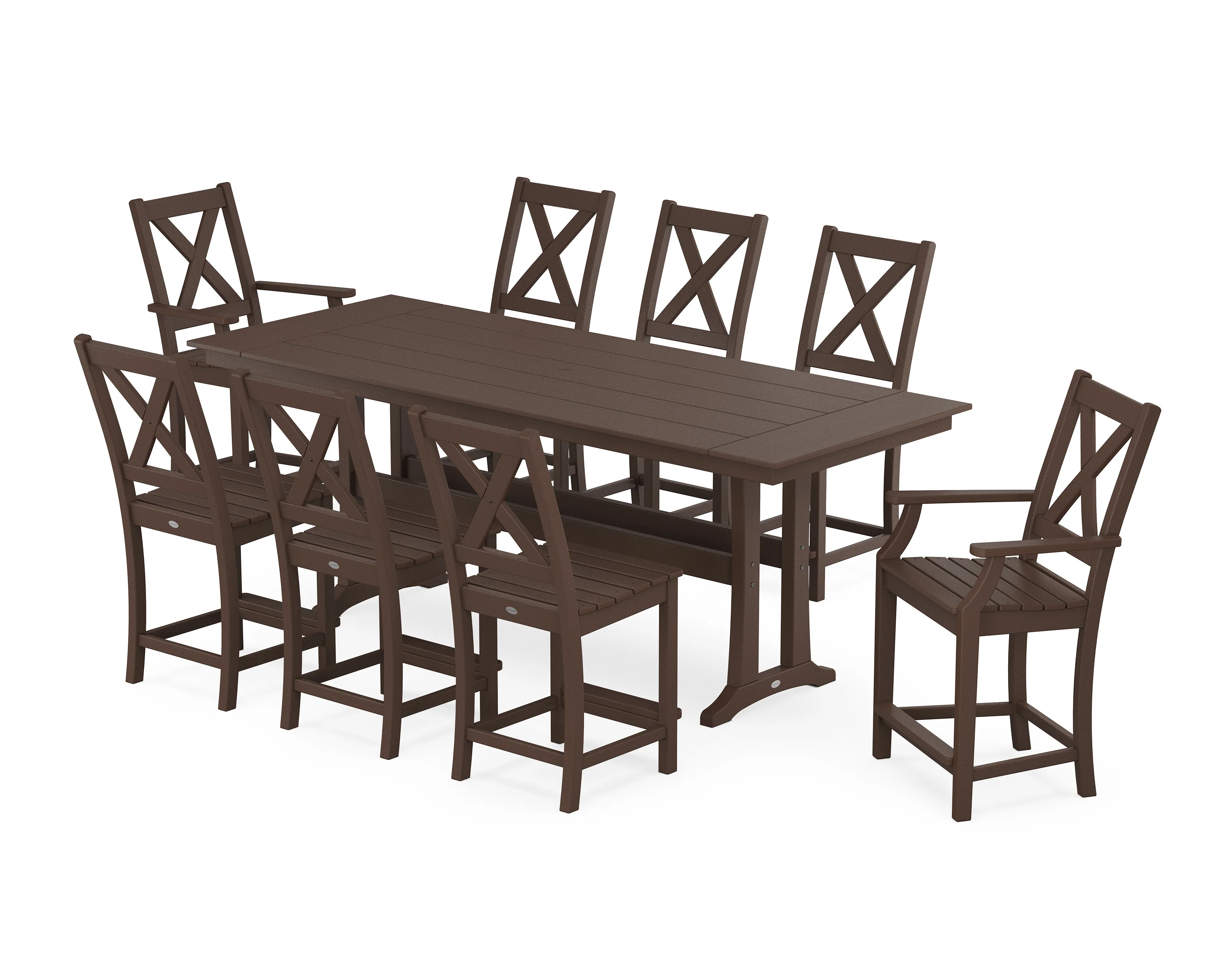 Braxton 9-Piece Farmhouse Counter Set with Trestle Legs - Image 13