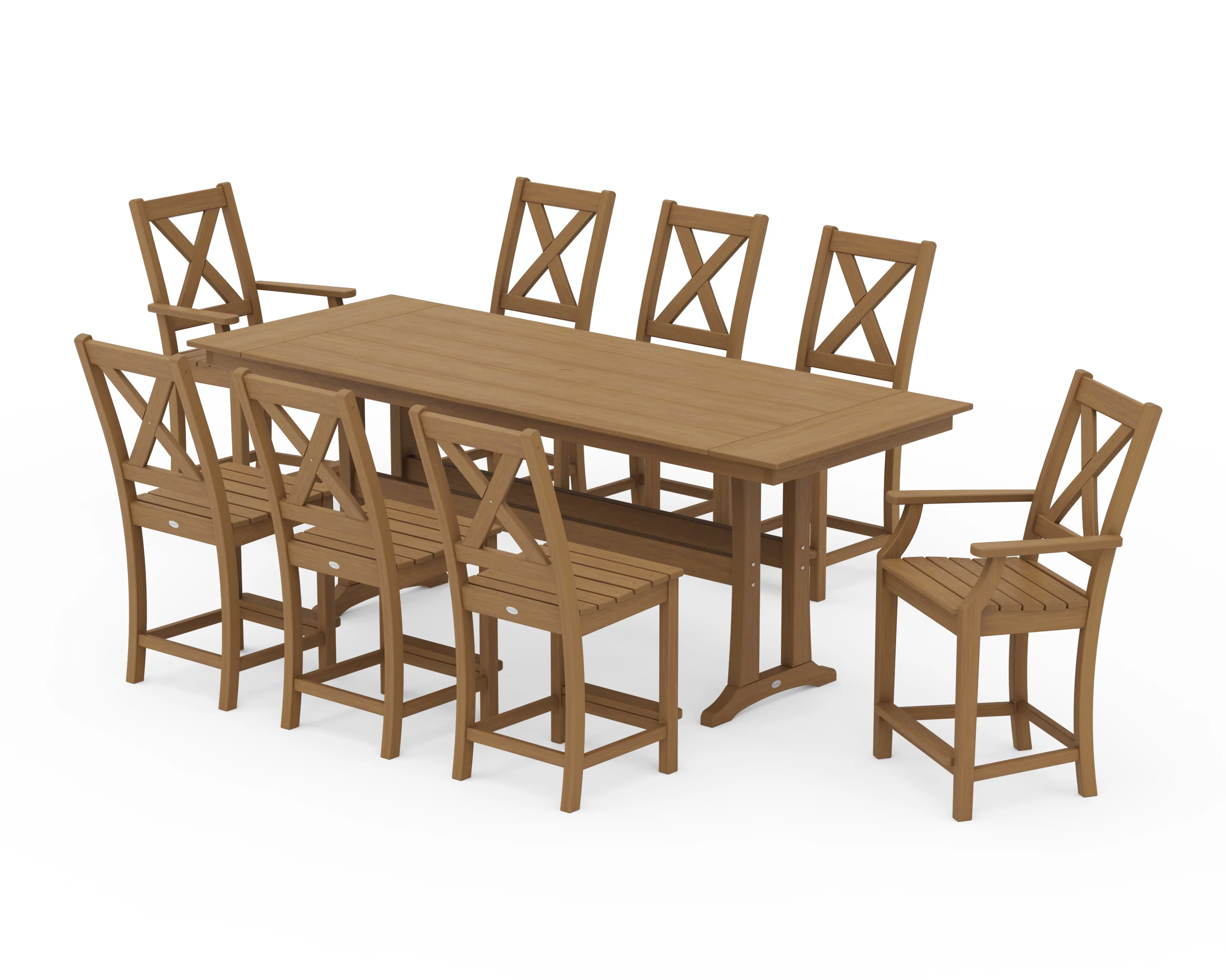 Braxton 9-Piece Farmhouse Counter Set with Trestle Legs - Image 14