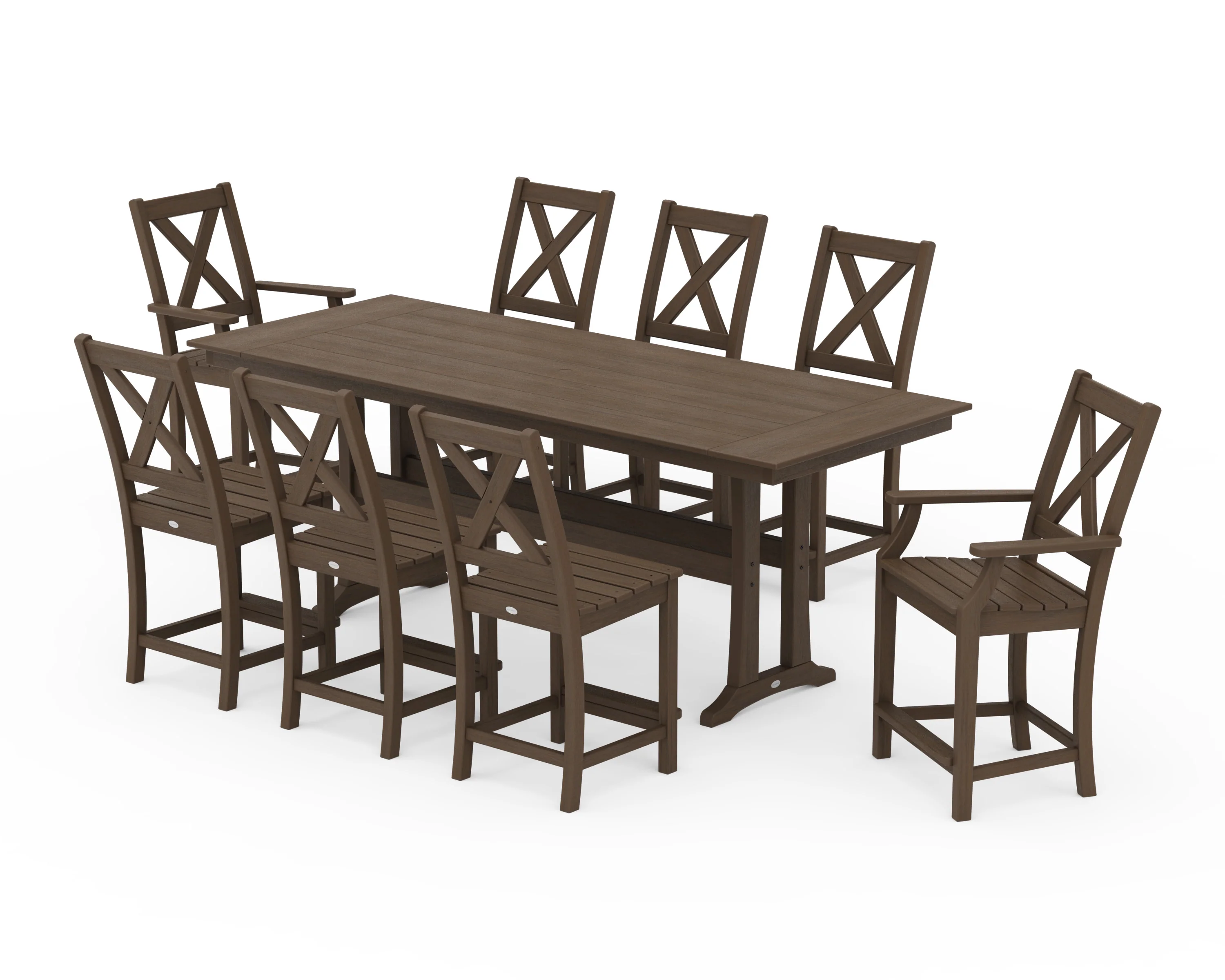 Braxton 9-Piece Farmhouse Counter Set with Trestle Legs - Image 15
