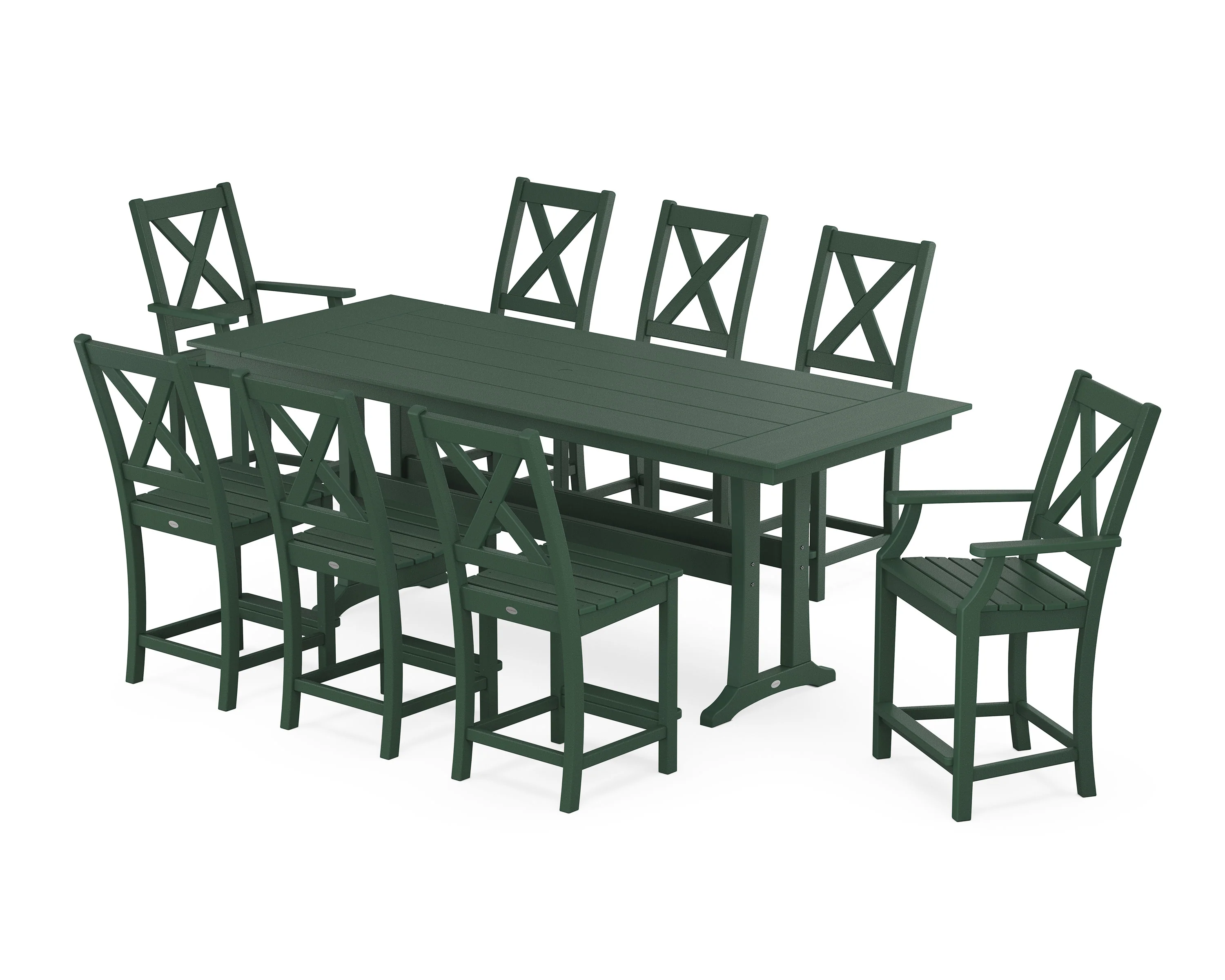 Braxton 9-Piece Farmhouse Counter Set with Trestle Legs - Image 6