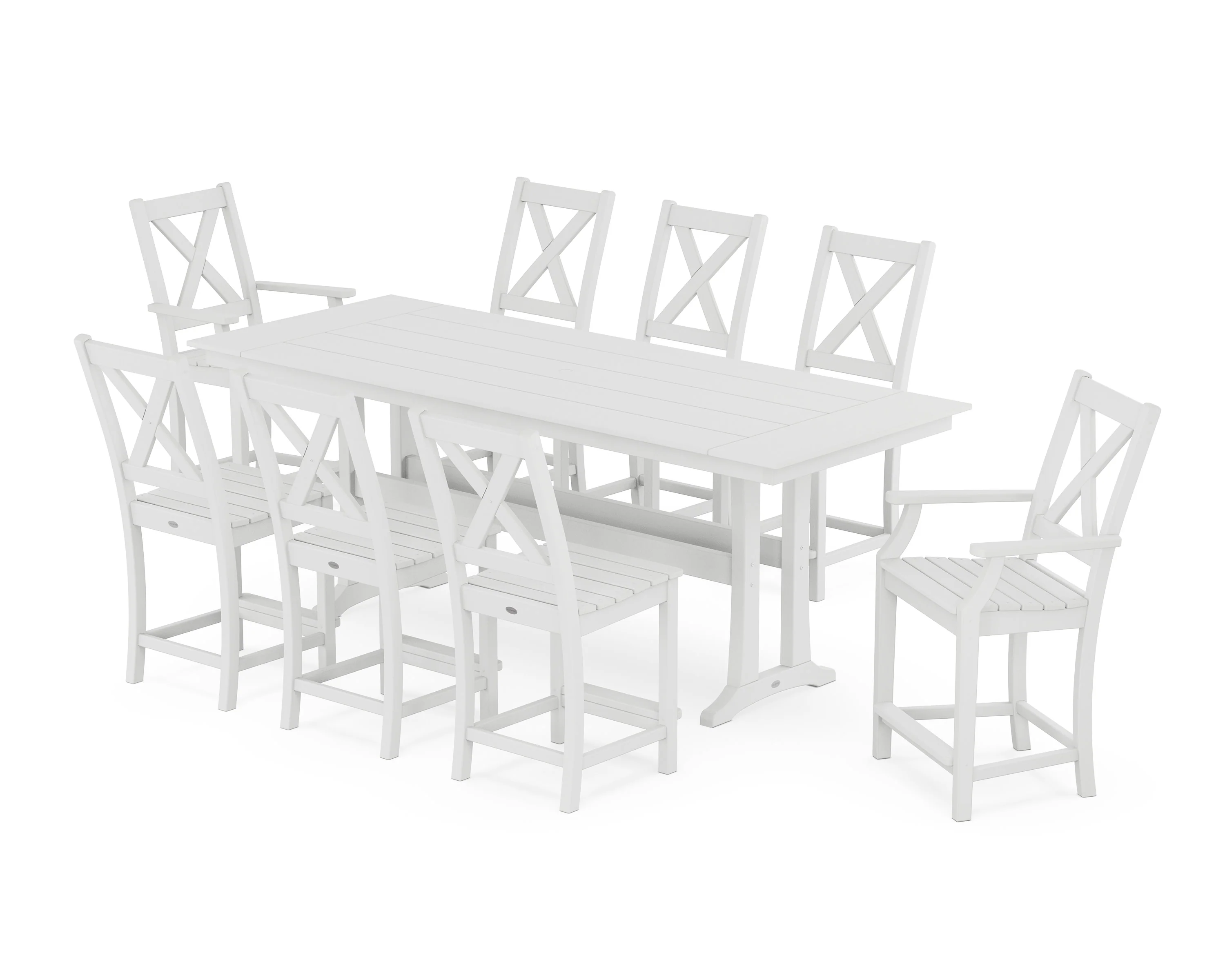 Braxton 9-Piece Farmhouse Counter Set with Trestle Legs - Image 7