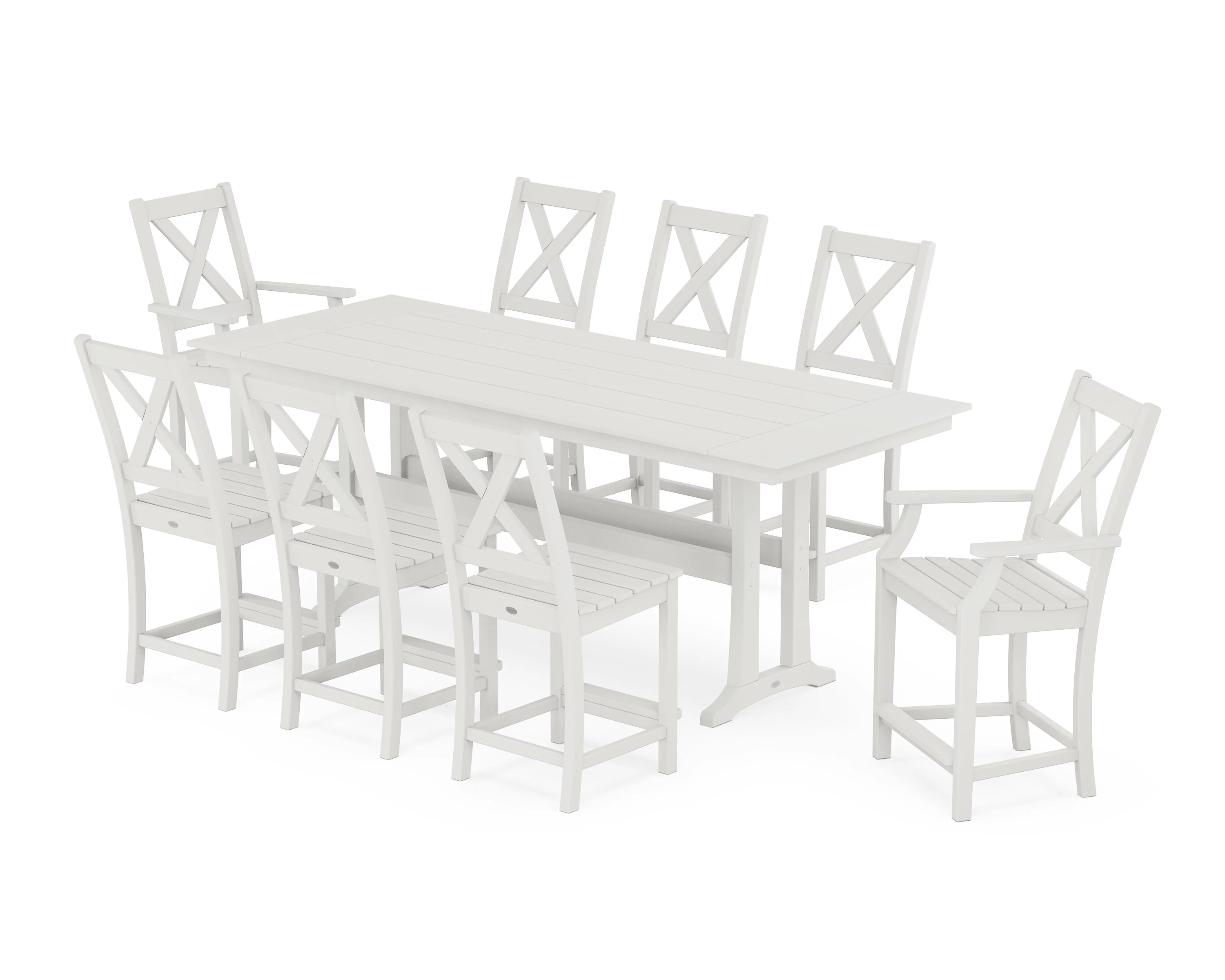 Braxton 9-Piece Farmhouse Counter Set with Trestle Legs - Image 9