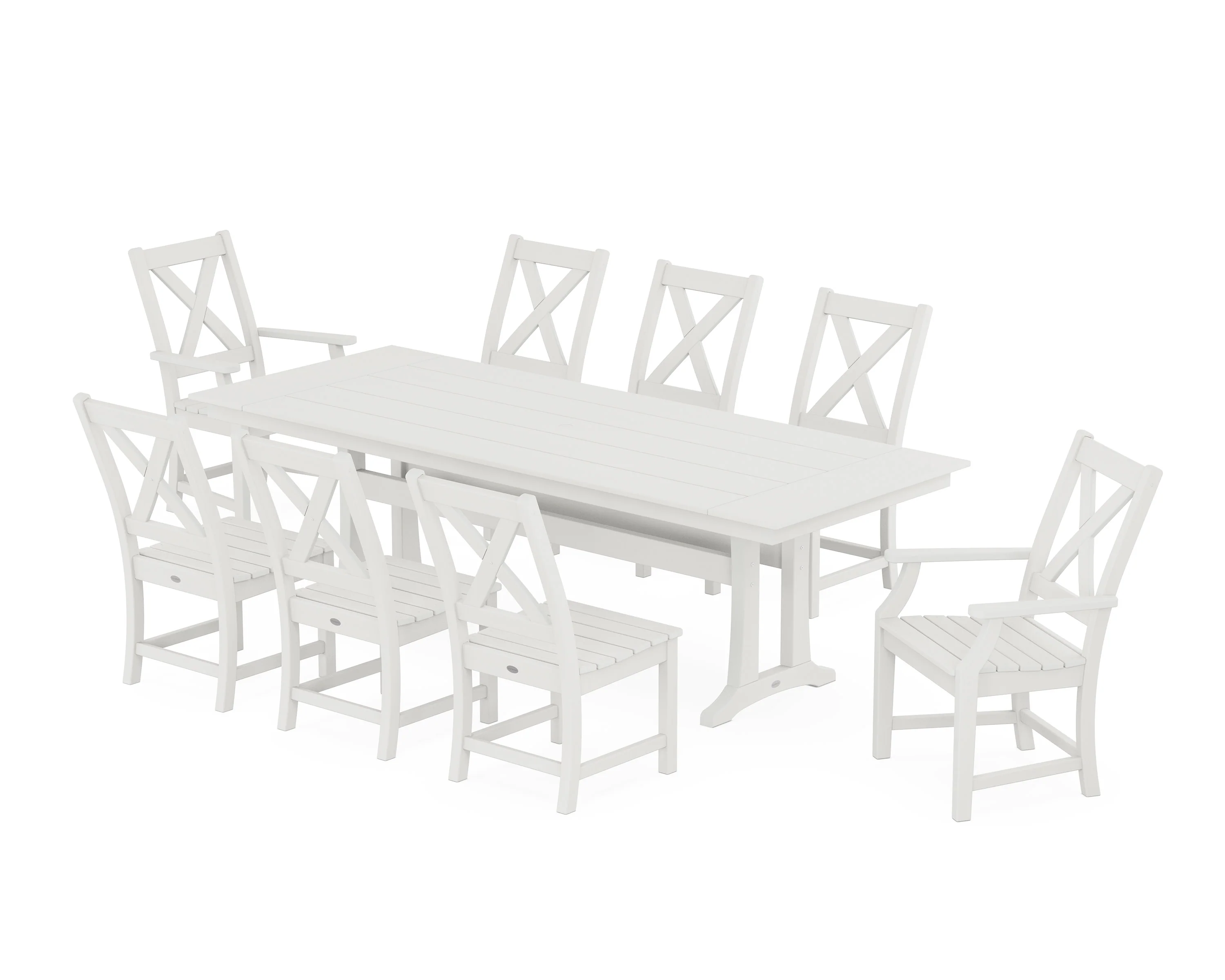 Braxton 9-Piece Farmhouse Dining Set with Trestle Legs - Image 10