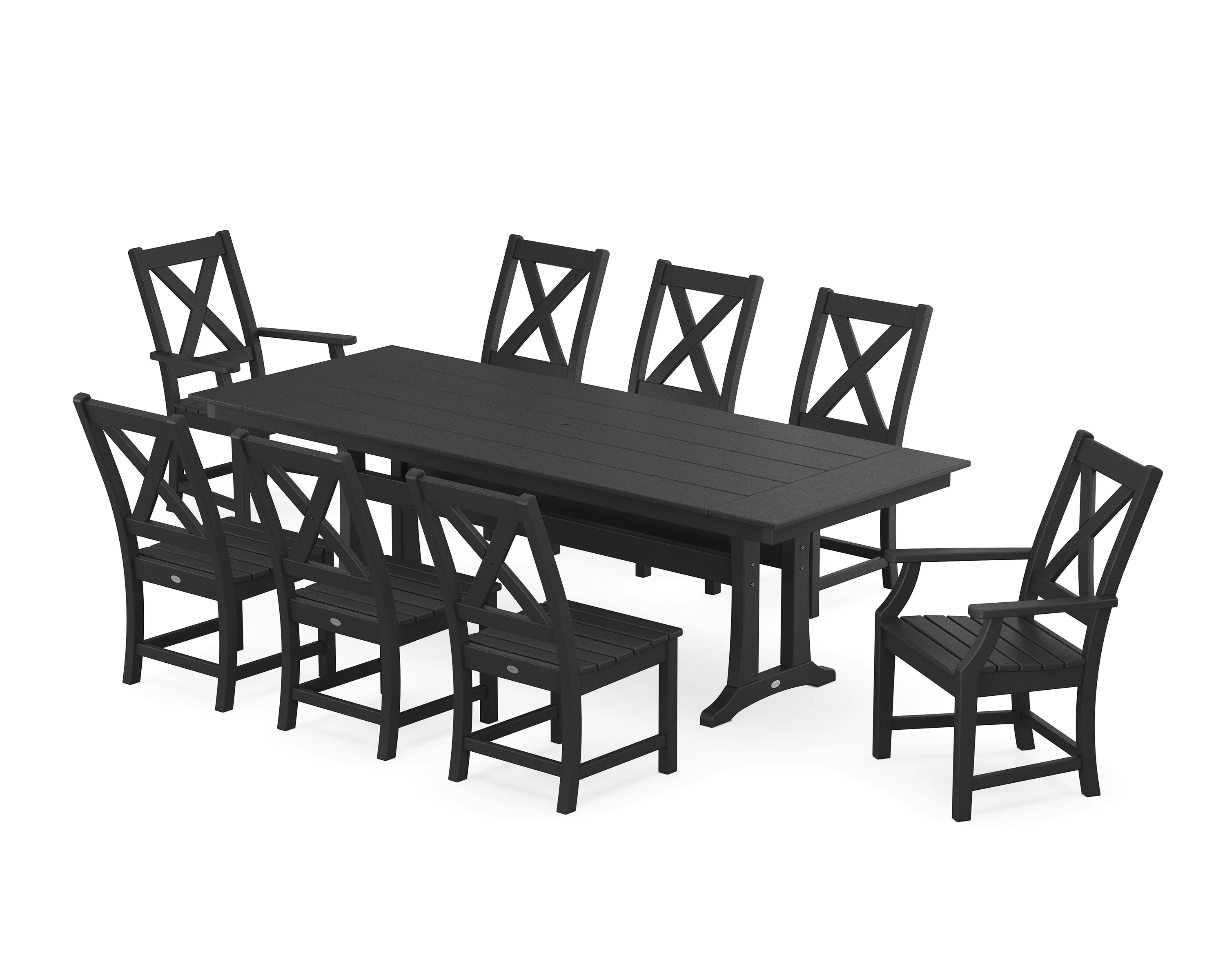 Braxton 9-Piece Farmhouse Dining Set with Trestle Legs - Image 11