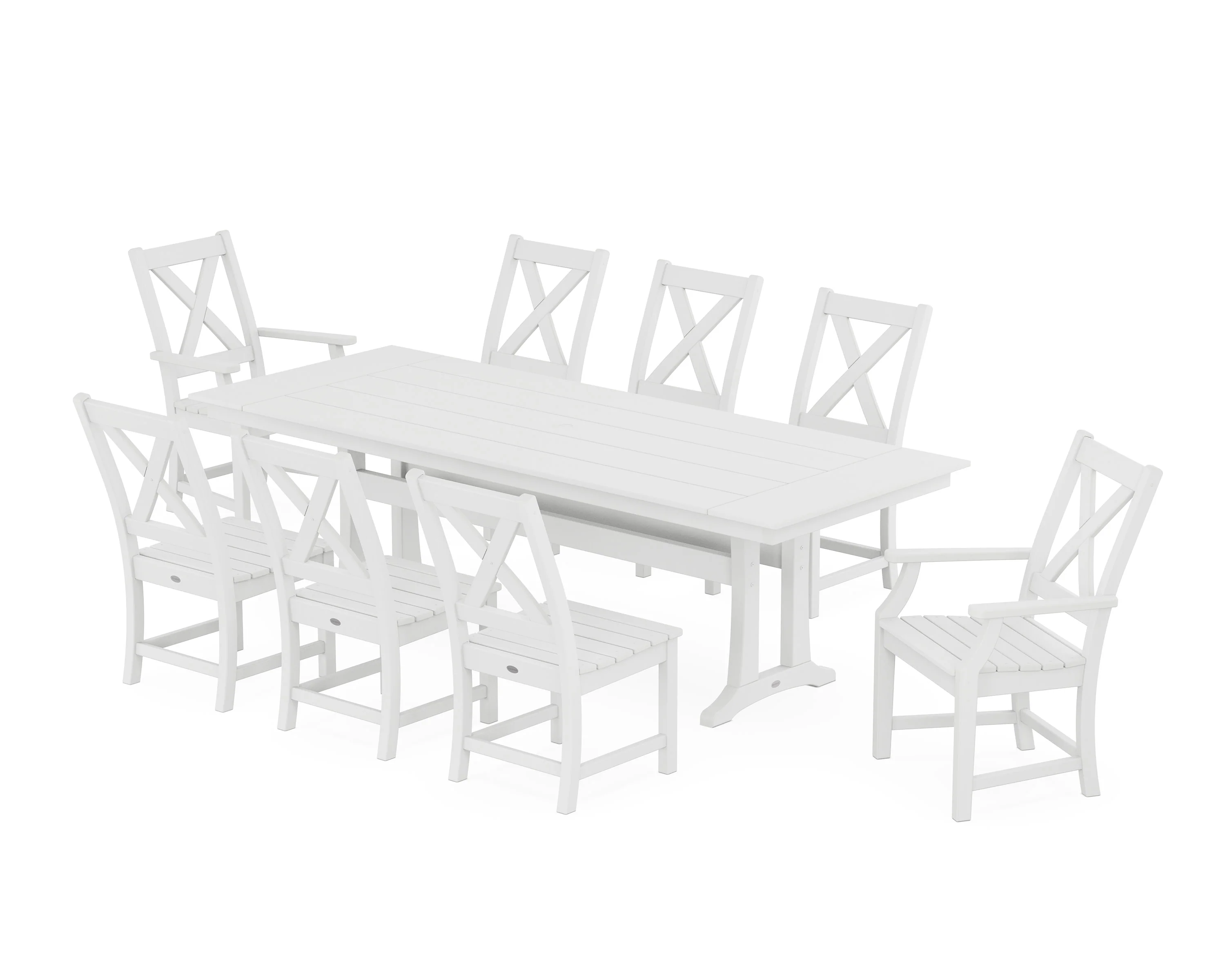 Braxton 9-Piece Farmhouse Dining Set with Trestle Legs - Image 12