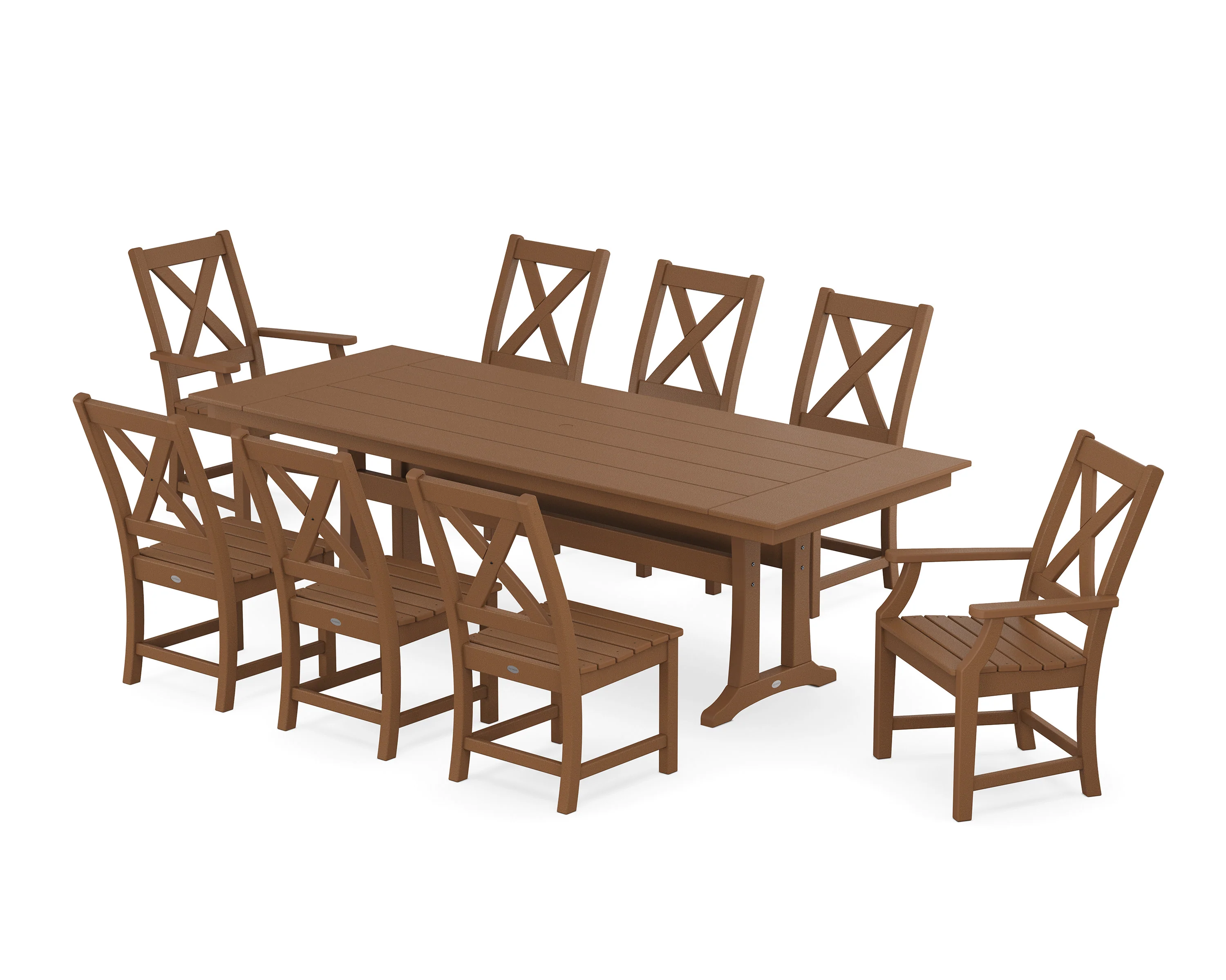 Braxton 9-Piece Farmhouse Dining Set with Trestle Legs - Image 4