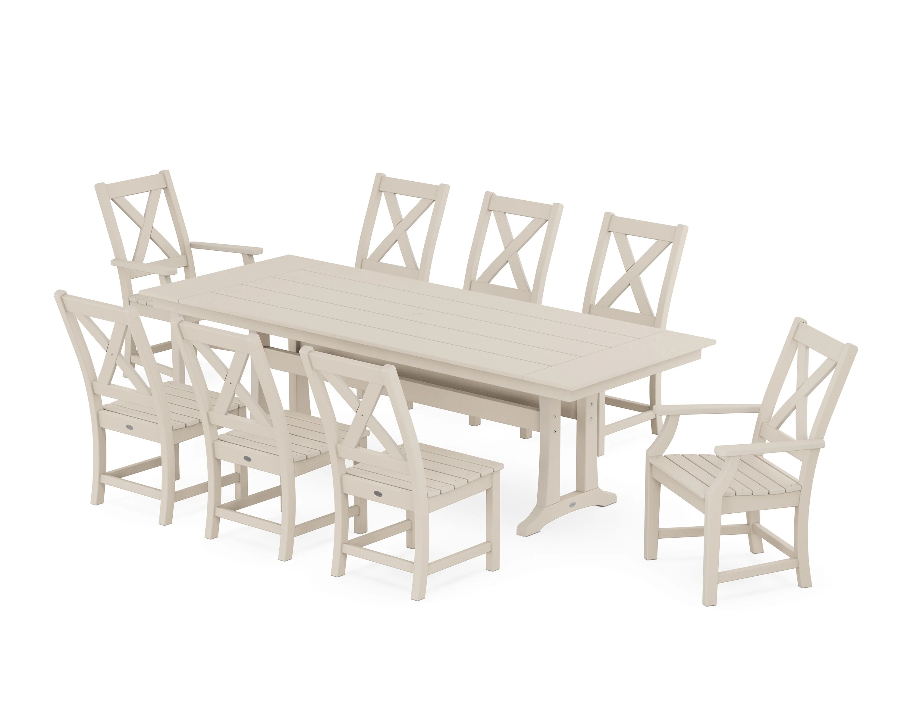 Braxton 9-Piece Farmhouse Dining Set with Trestle Legs - Image 6