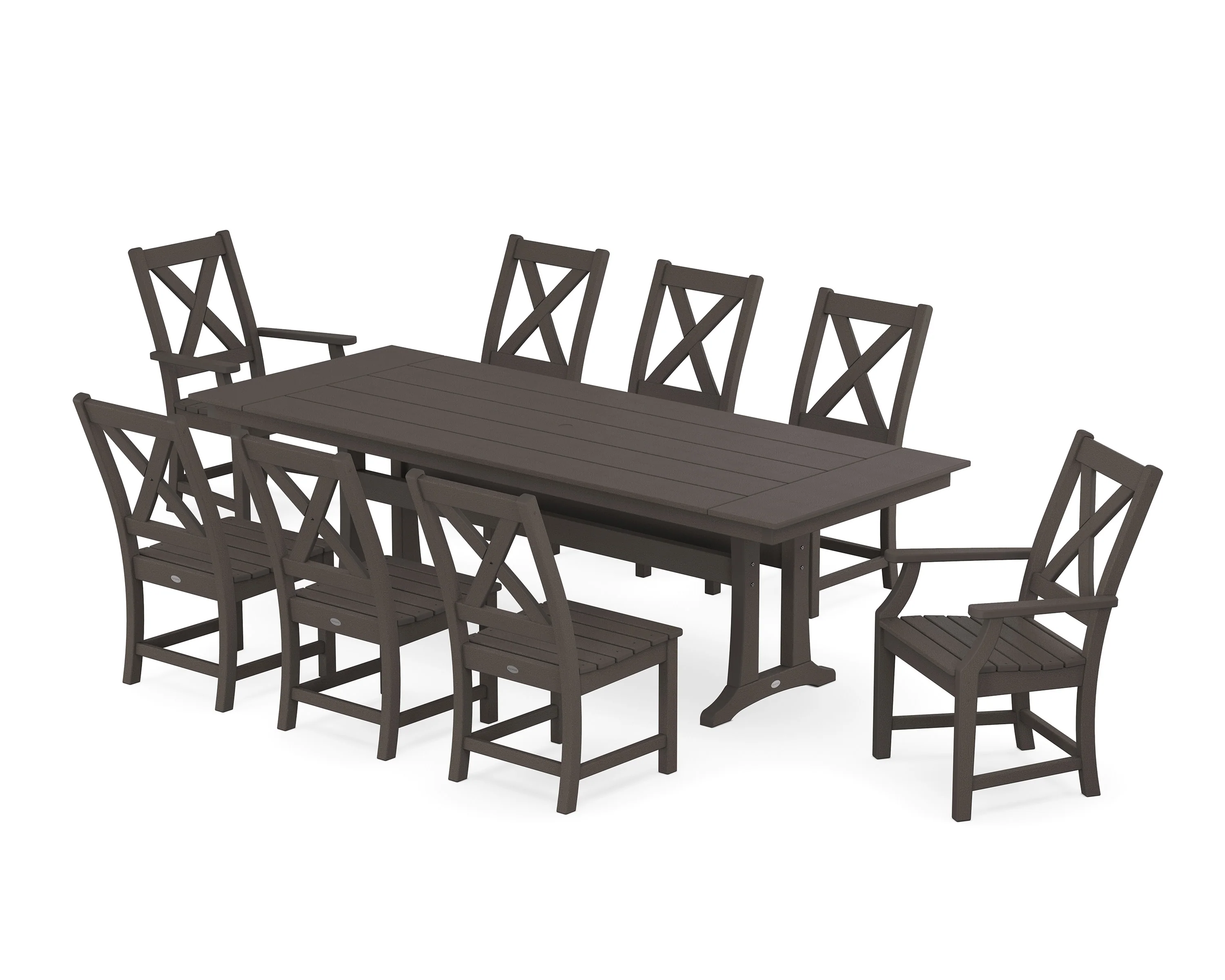 Braxton 9-Piece Farmhouse Dining Set with Trestle Legs - Image 7
