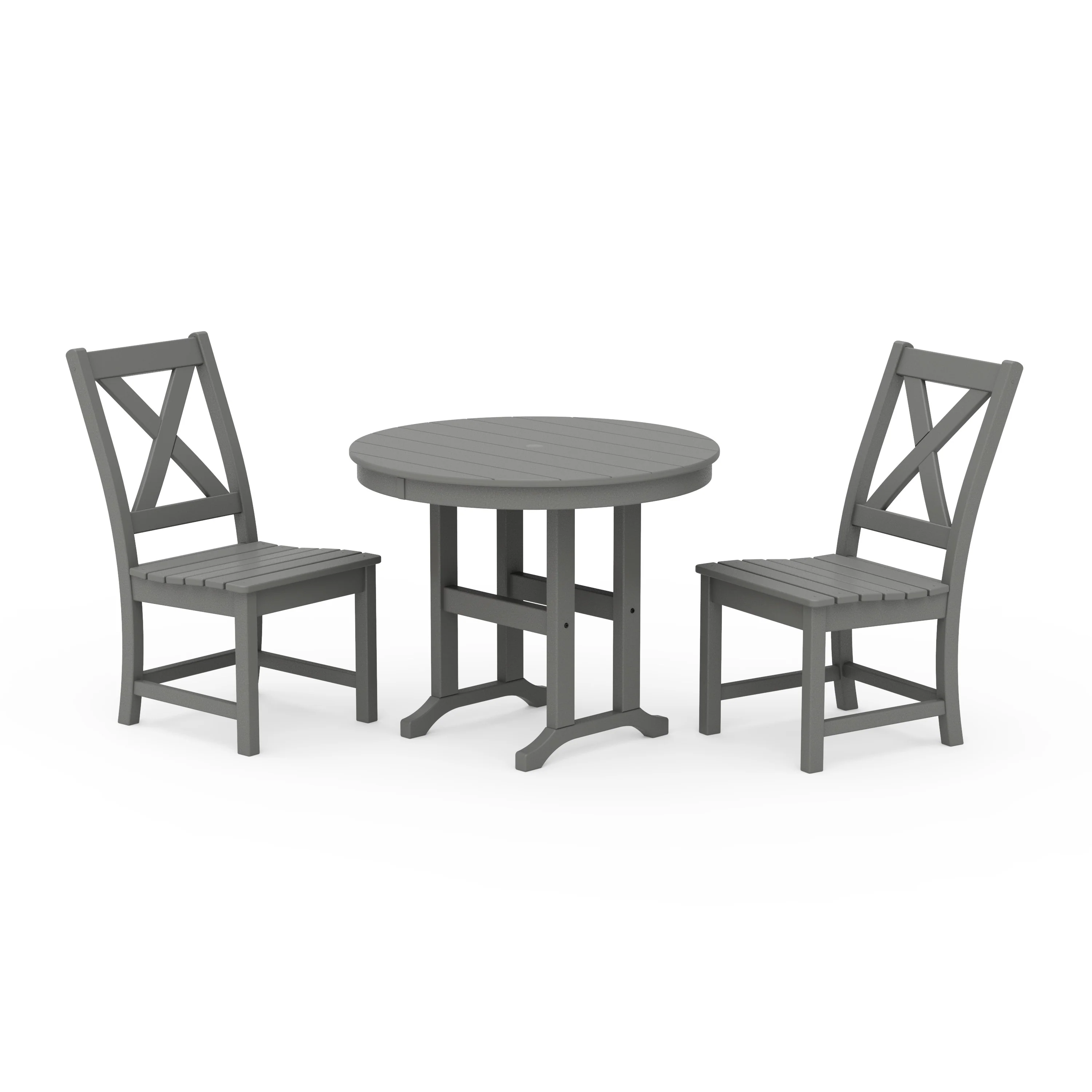 Braxton Side Chair 3-Piece Round Dining Set
