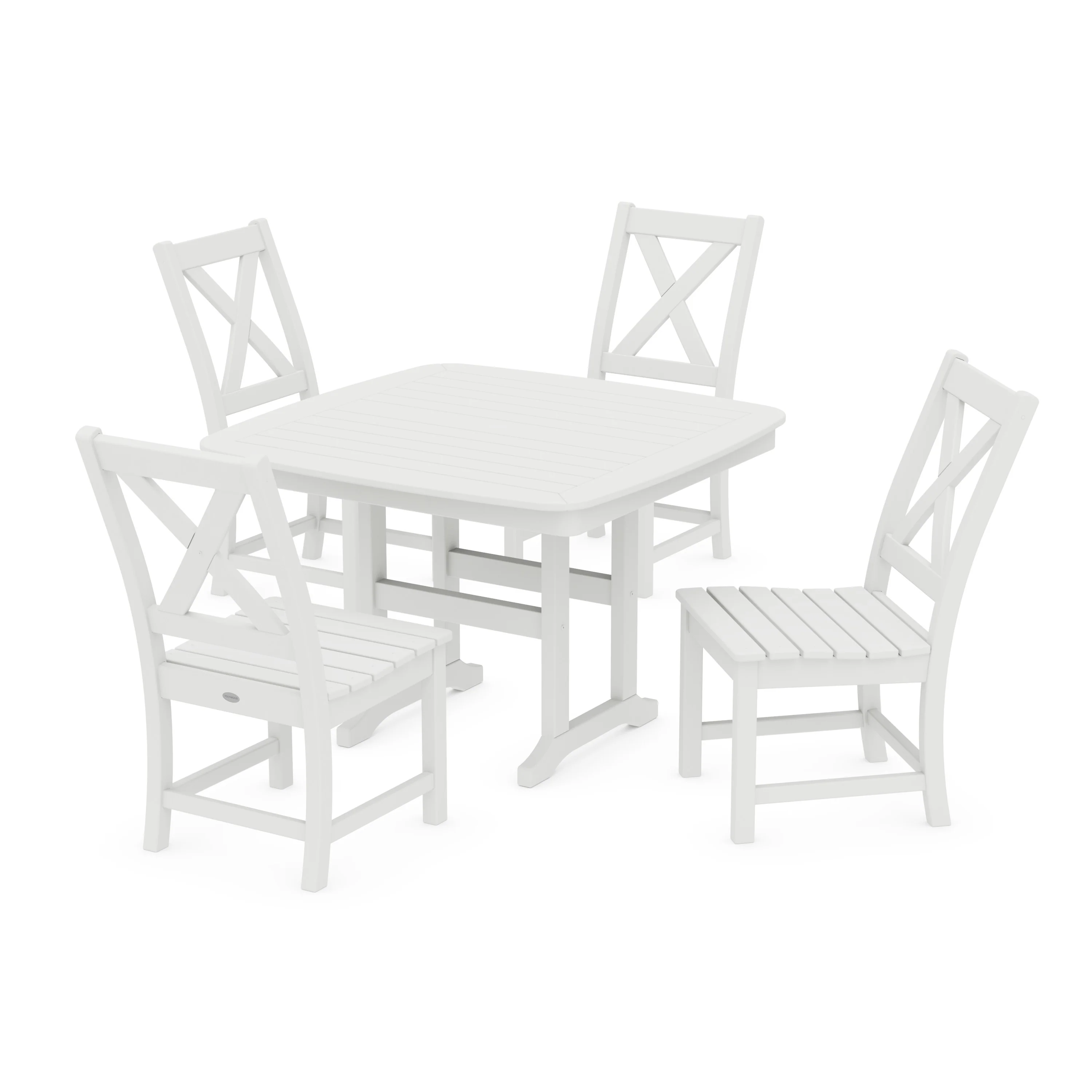 Braxton Side Chair 5-Piece Dining Set with Trestle Legs - Image 4
