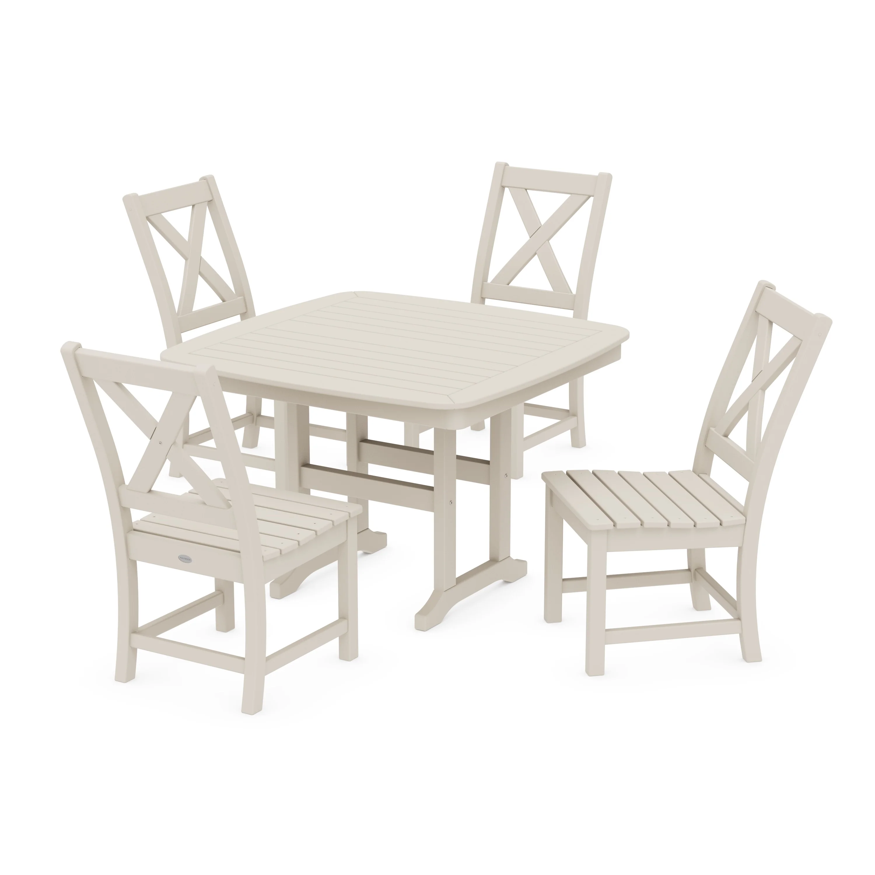 Braxton Side Chair 5-Piece Dining Set with Trestle Legs - Image 9