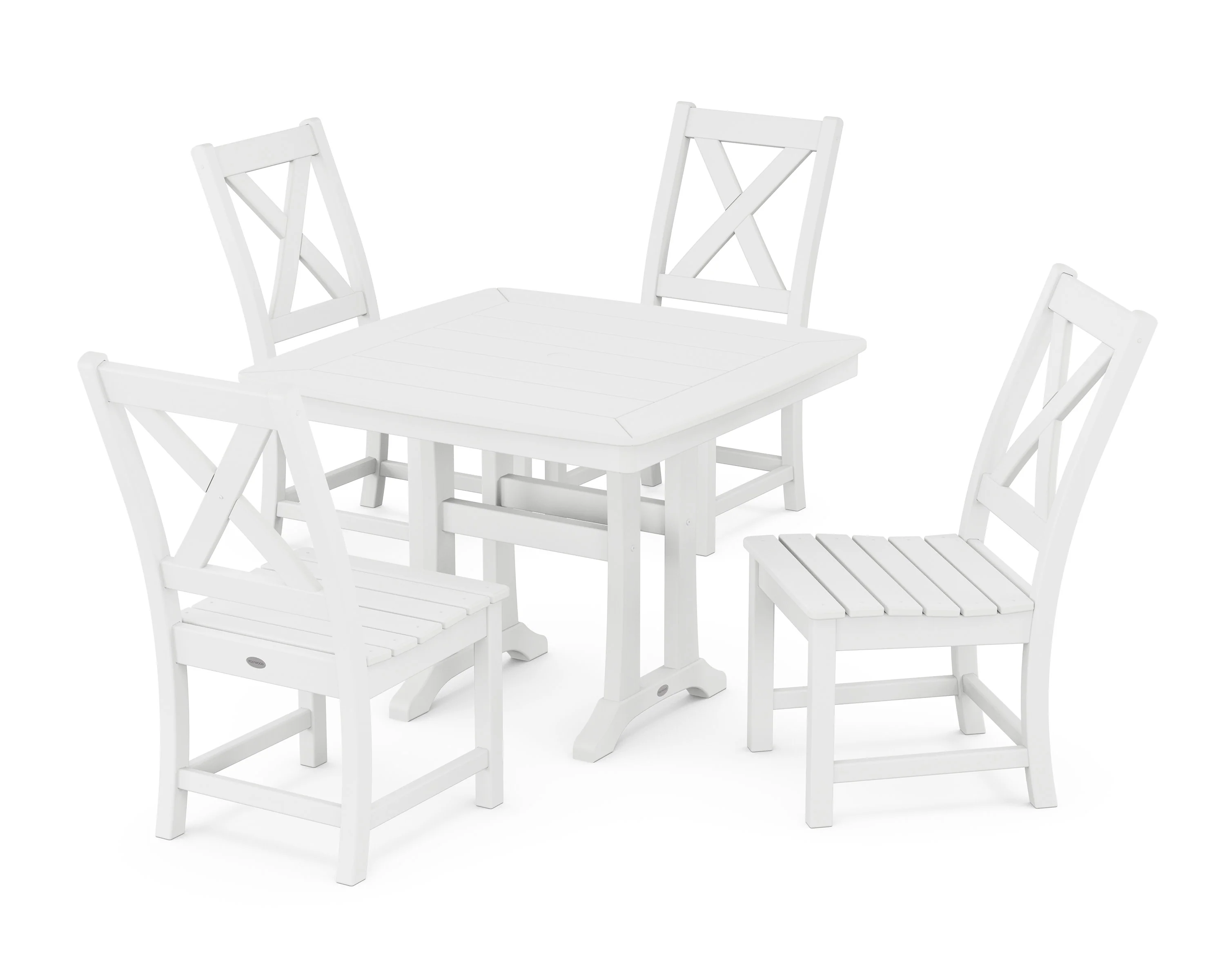 Braxton Side Chair 5-Piece Dining Set with Trestle Legs - Image 11
