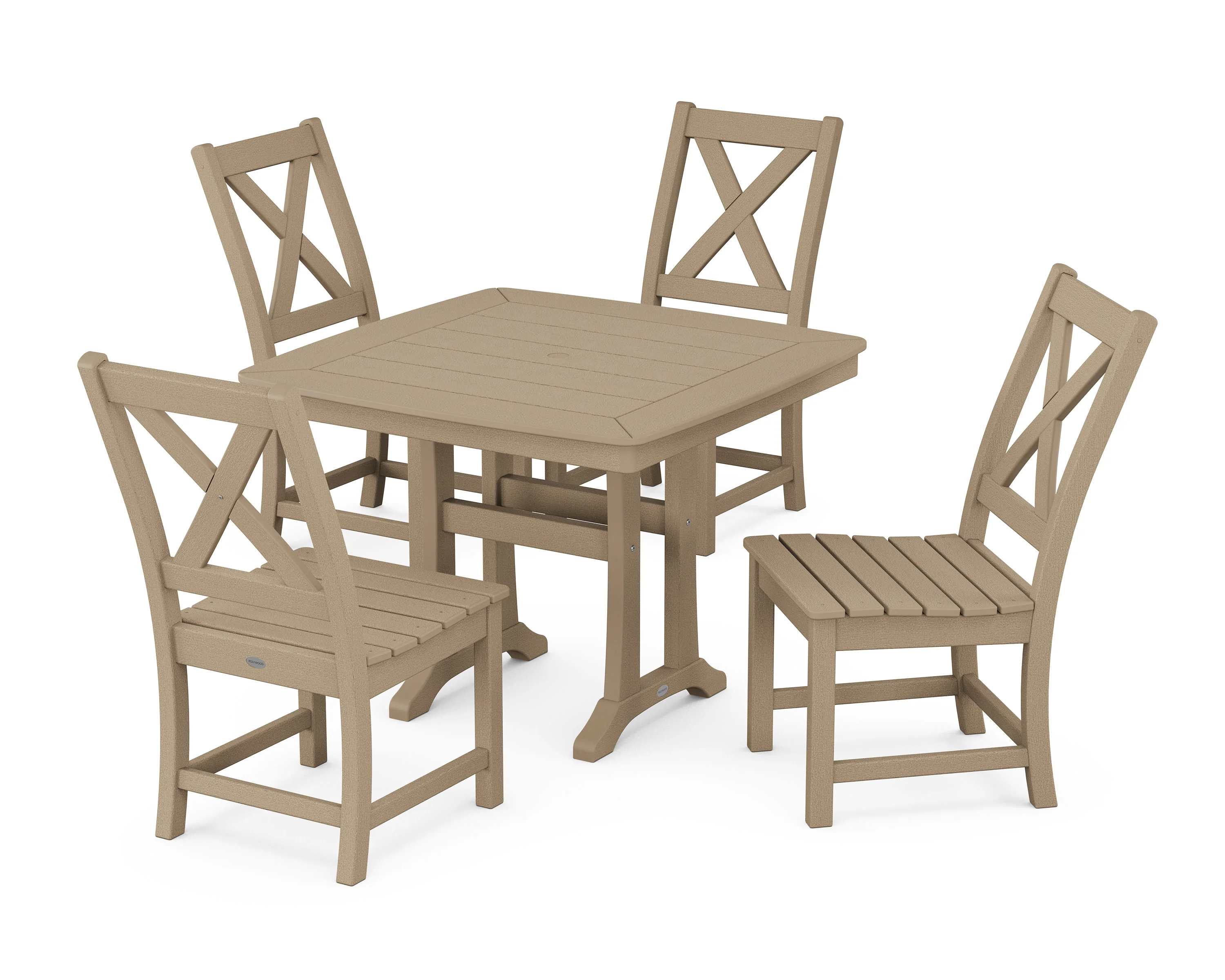 Braxton Side Chair 5-Piece Dining Set with Trestle Legs - Image 4