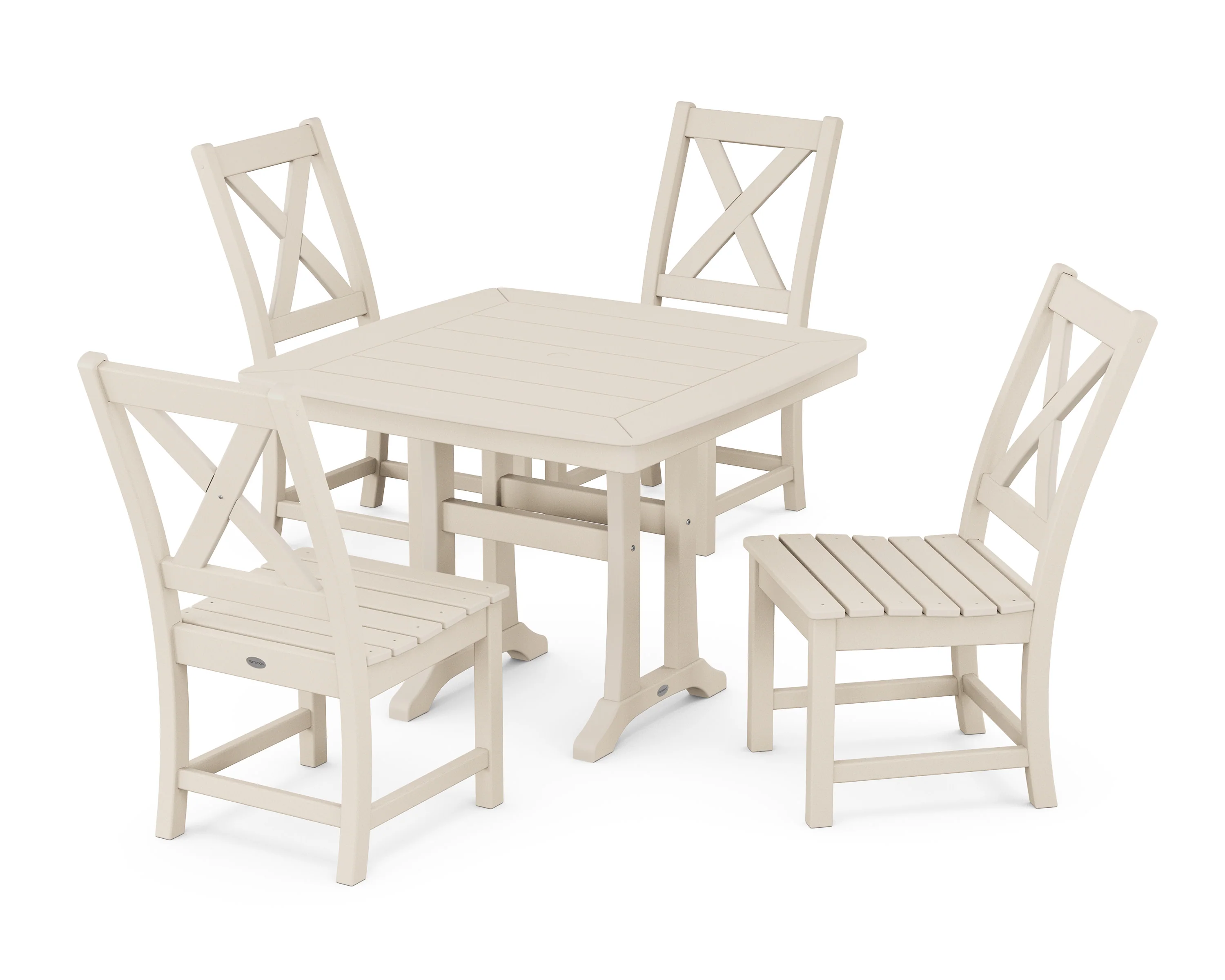 Braxton Side Chair 5-Piece Dining Set with Trestle Legs - Image 9