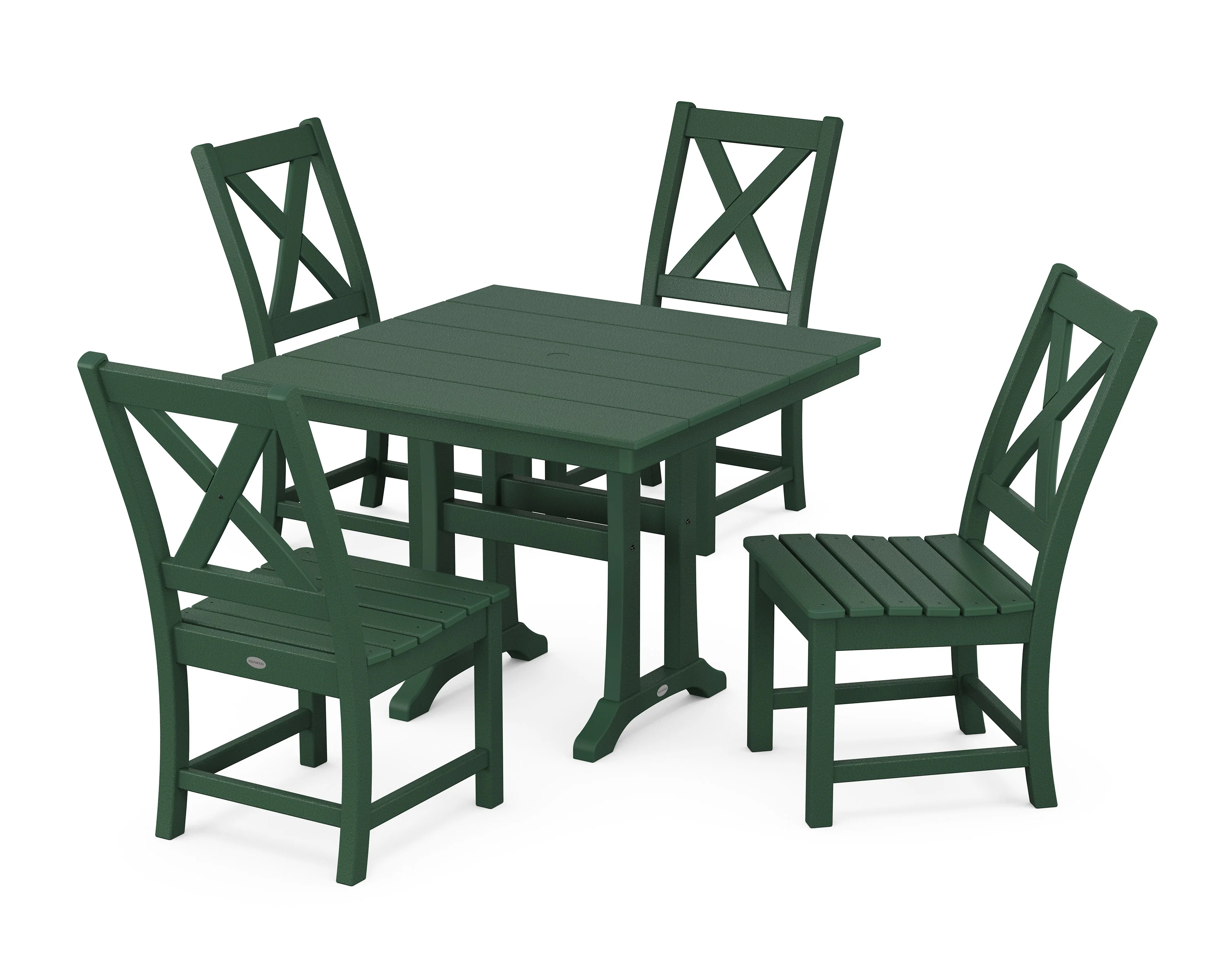 Braxton Side Chair 5-Piece Farmhouse Dining Set With Trestle Legs - Image 10