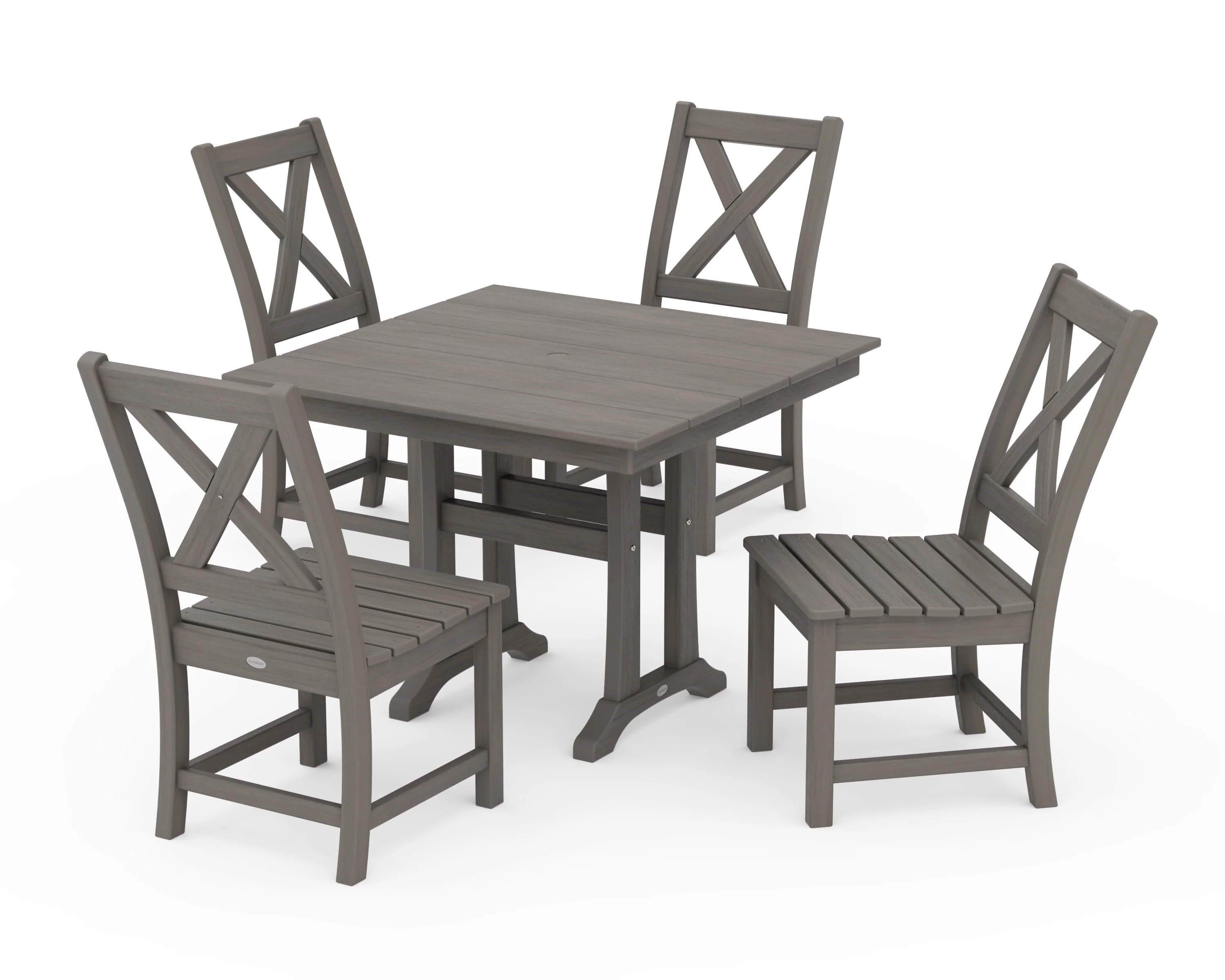 Braxton Side Chair 5-Piece Farmhouse Dining Set With Trestle Legs - Image 13