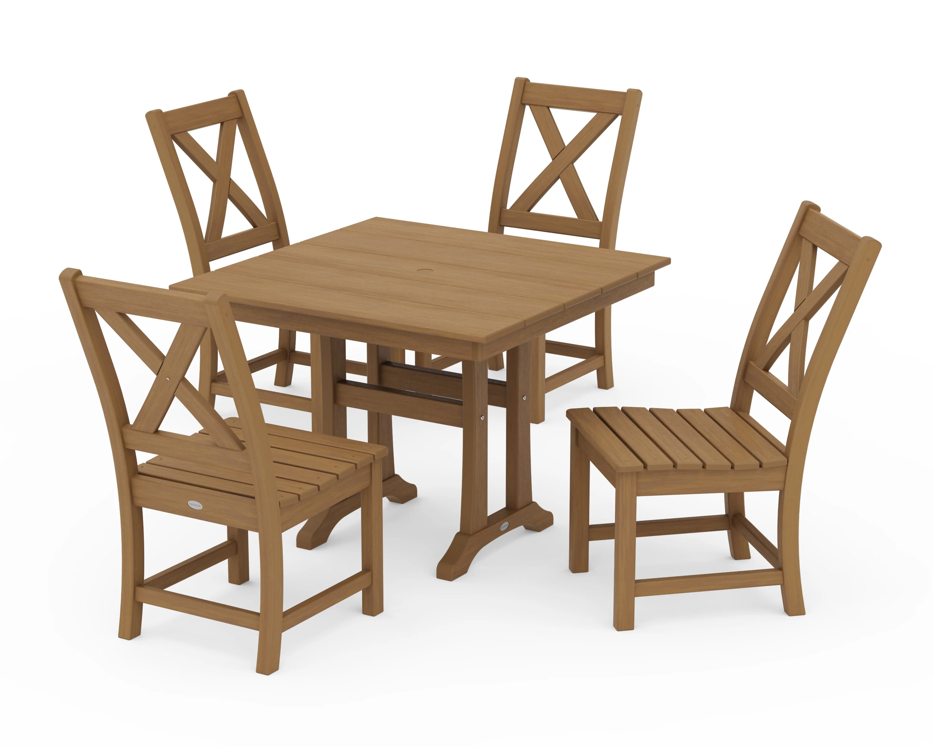Braxton Side Chair 5-Piece Farmhouse Dining Set With Trestle Legs - Image 14