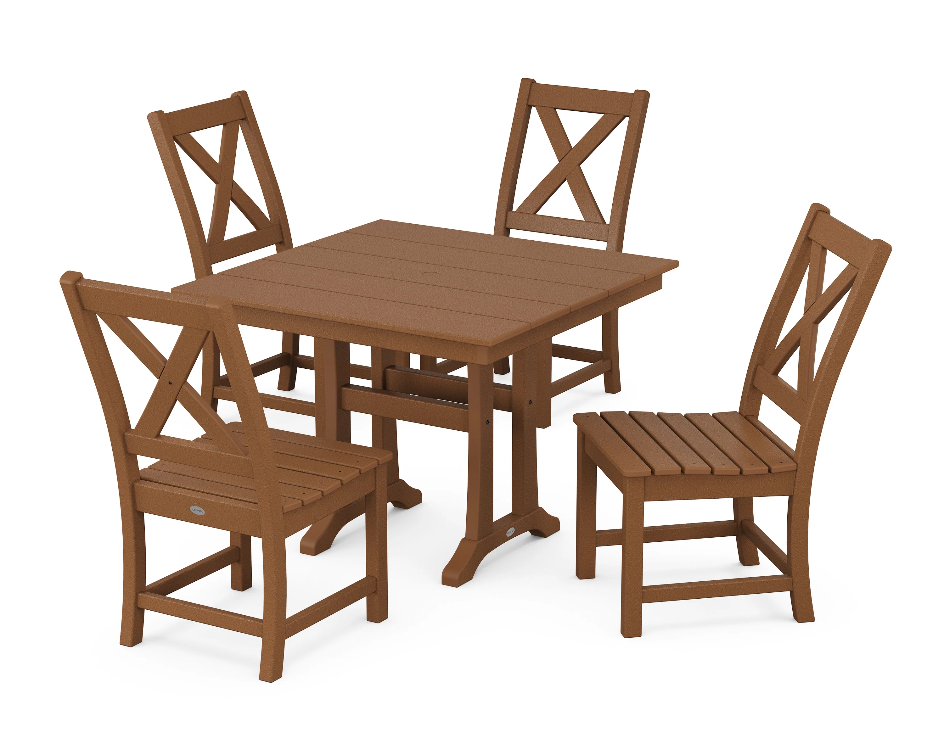 Braxton Side Chair 5-Piece Farmhouse Dining Set With Trestle Legs - Image 7