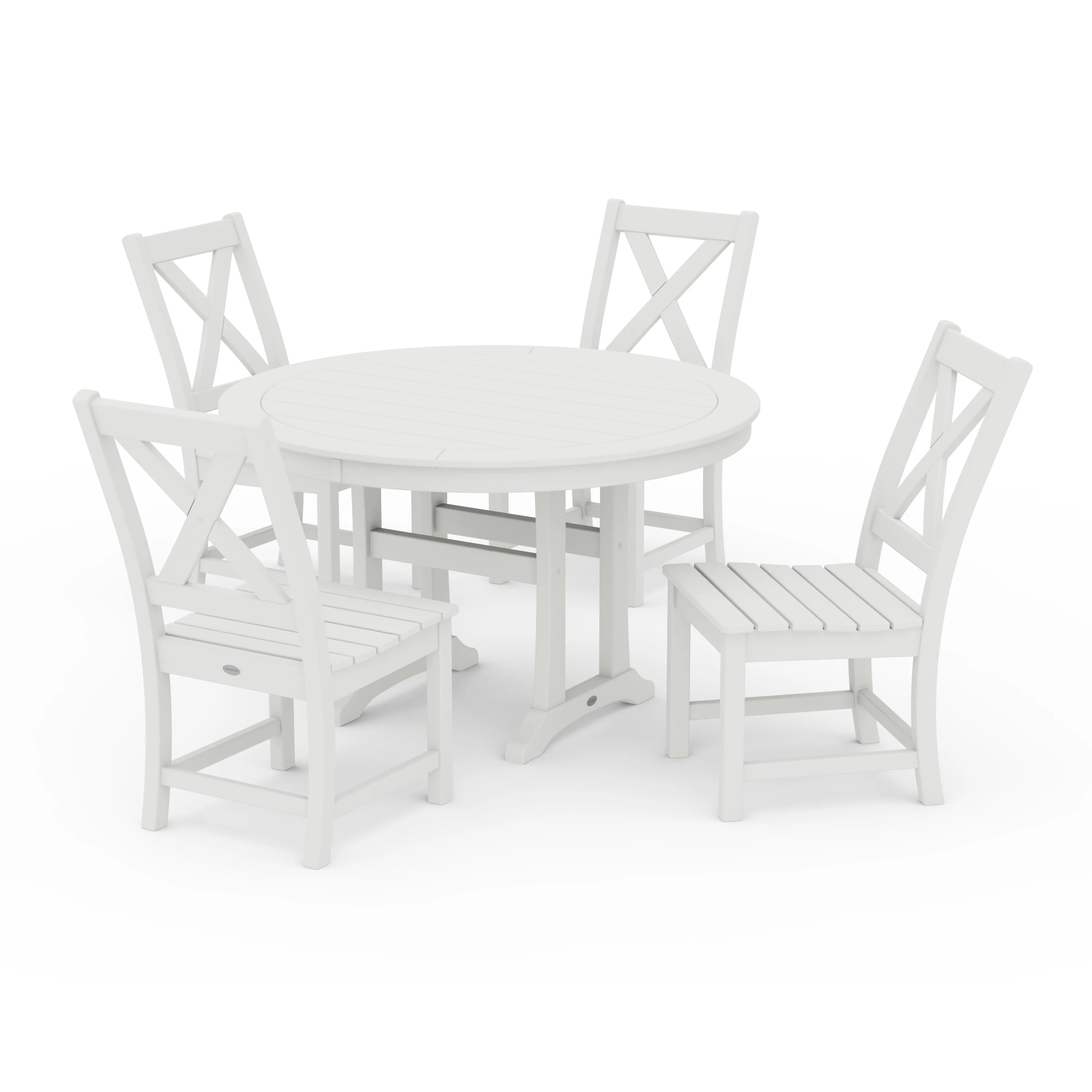 Braxton Side Chair 5-Piece Round Dining Set With Trestle Legs - Image 12