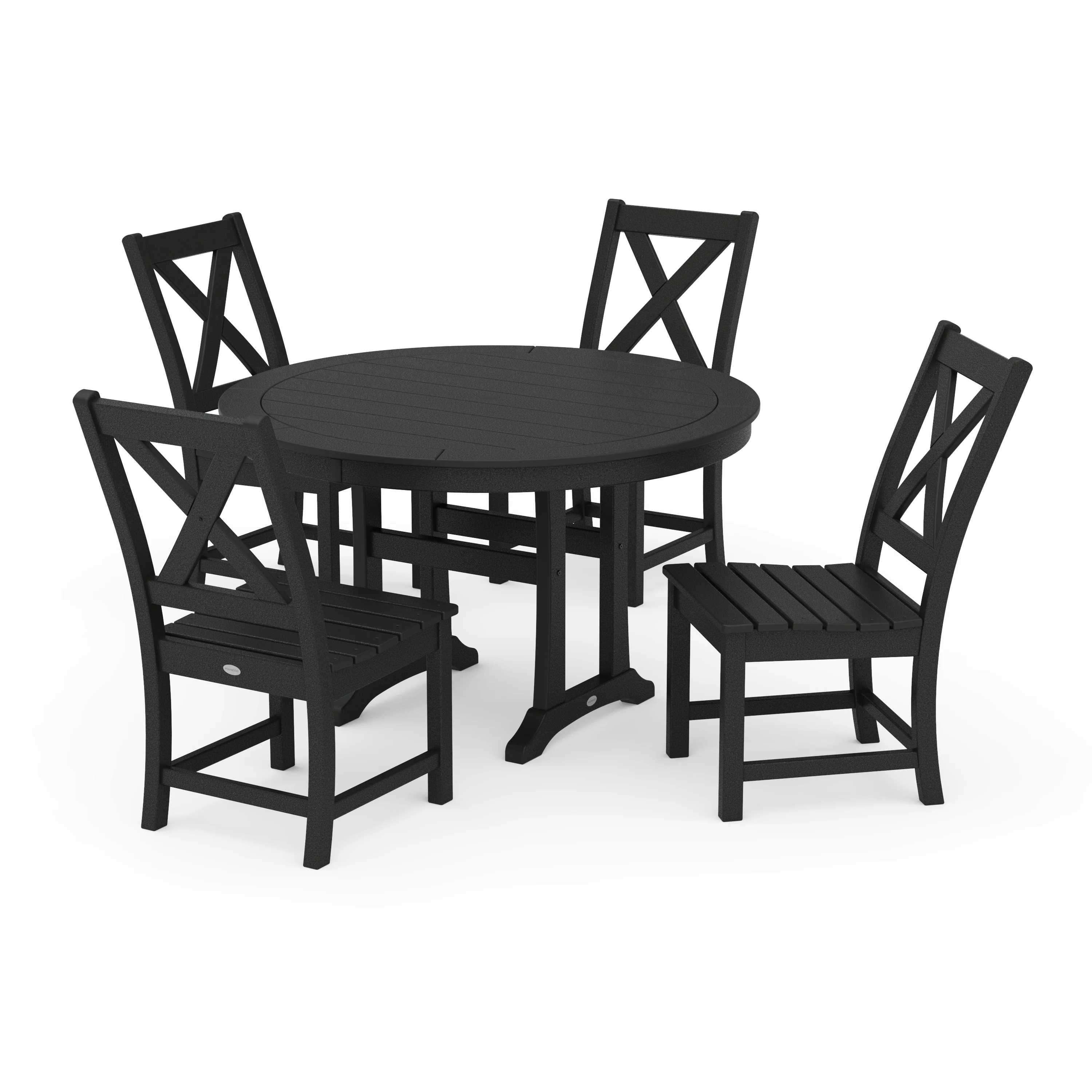 Braxton Side Chair 5-Piece Round Dining Set With Trestle Legs - Image 13
