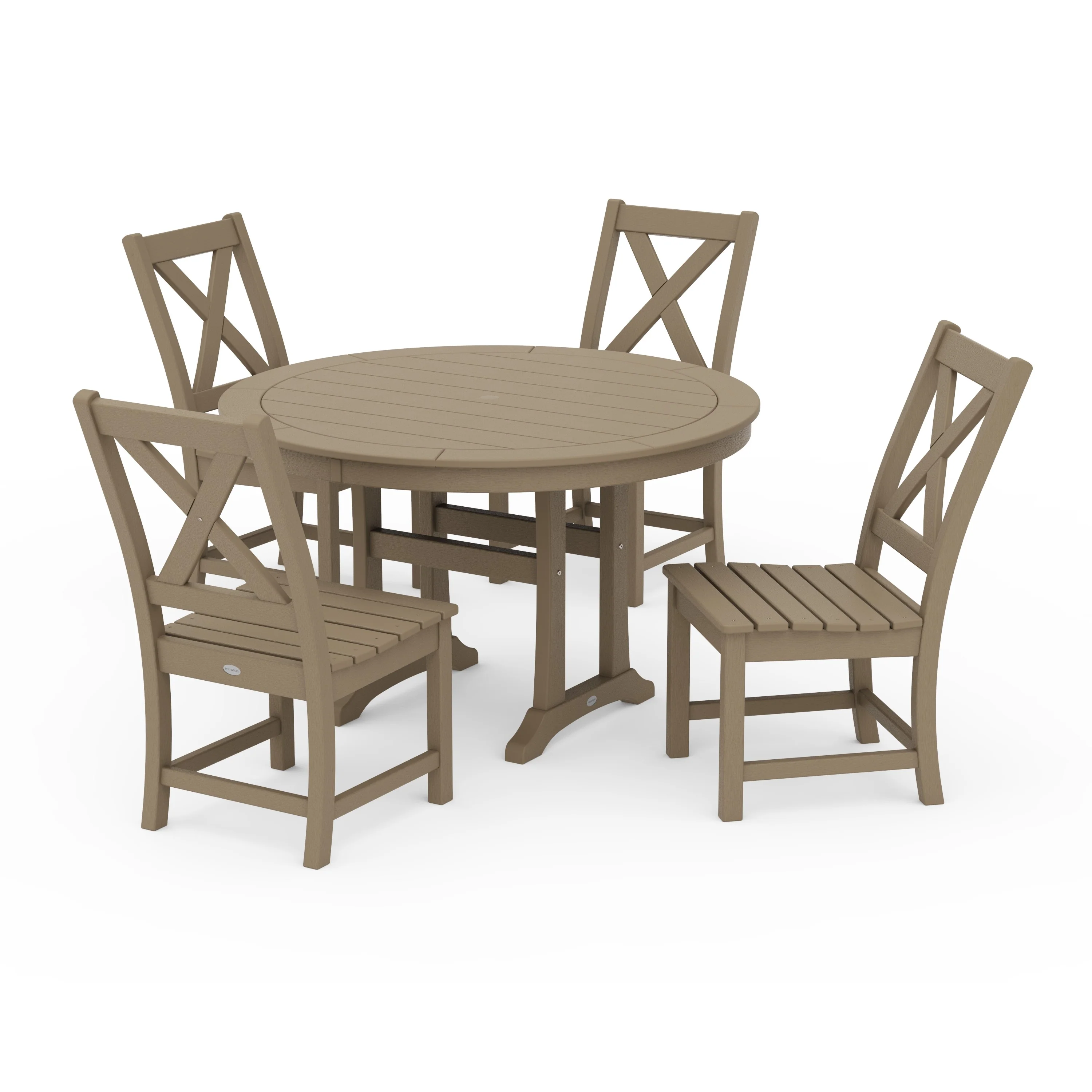 Braxton Side Chair 5-Piece Round Dining Set With Trestle Legs - Image 14