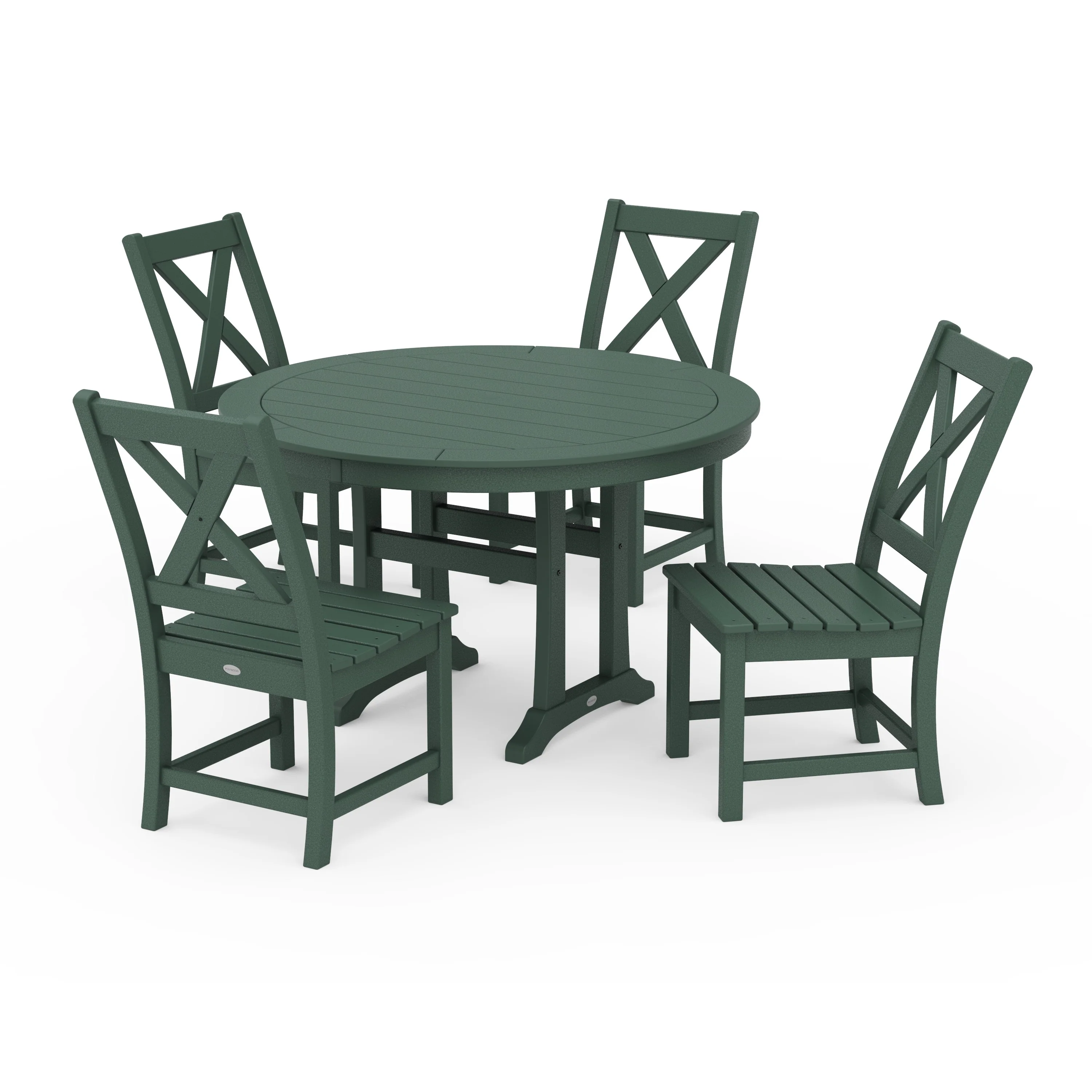 Braxton Side Chair 5-Piece Round Dining Set With Trestle Legs - Image 15