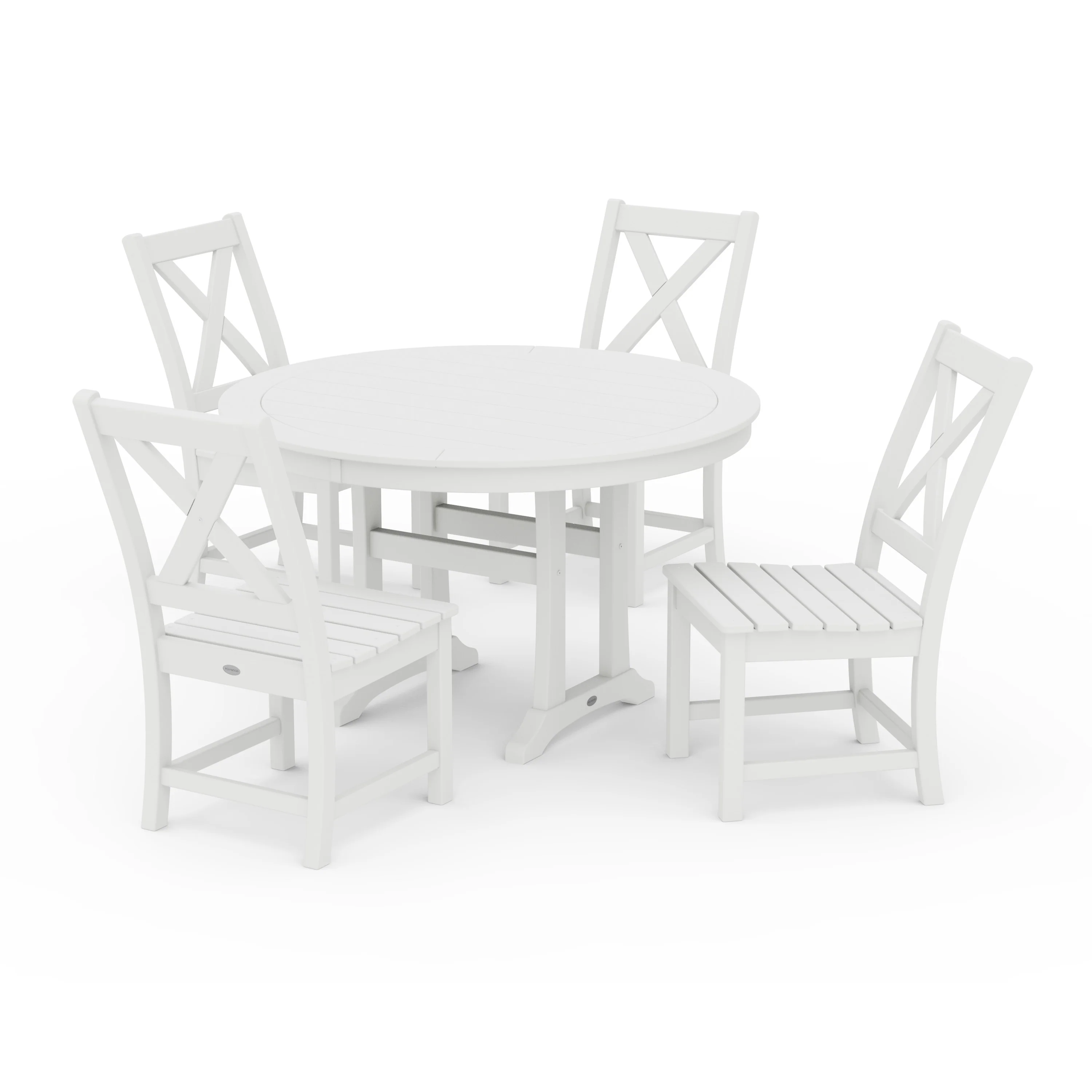 Braxton Side Chair 5-Piece Round Dining Set With Trestle Legs - Image 9