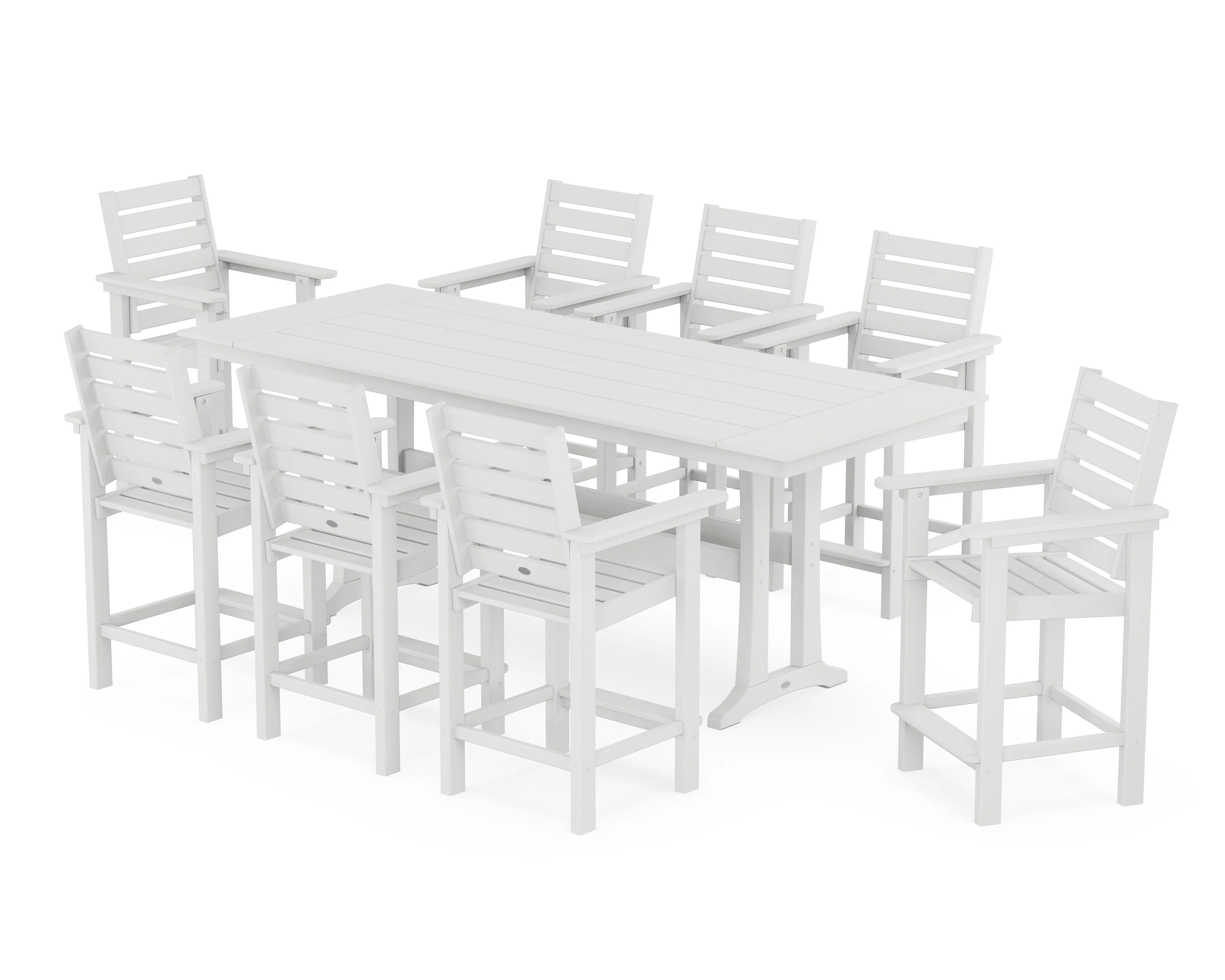 Captain 9-Piece Farmhouse Counter Set with Trestle Legs - Image 4