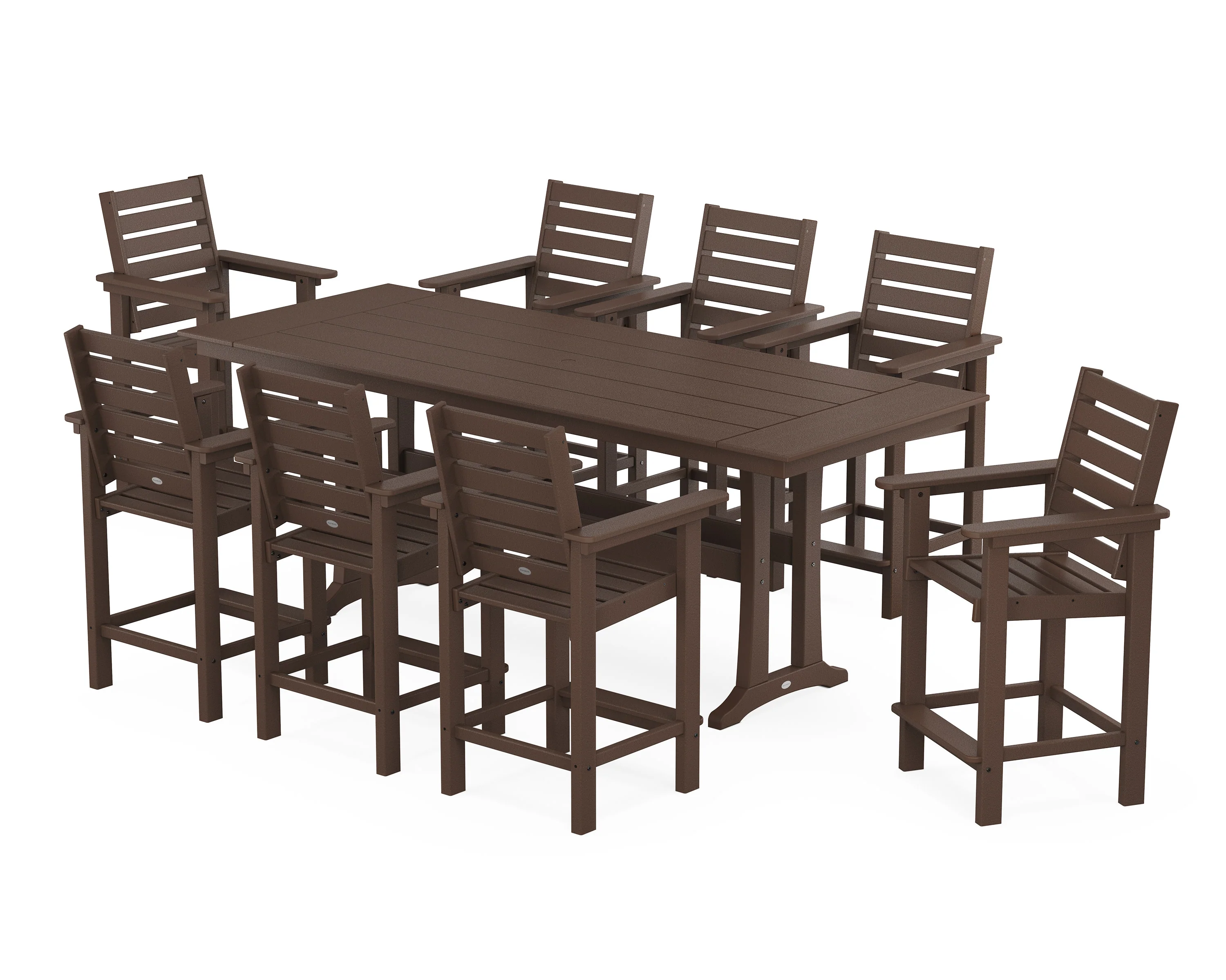 Captain 9-Piece Farmhouse Counter Set with Trestle Legs - Image 5