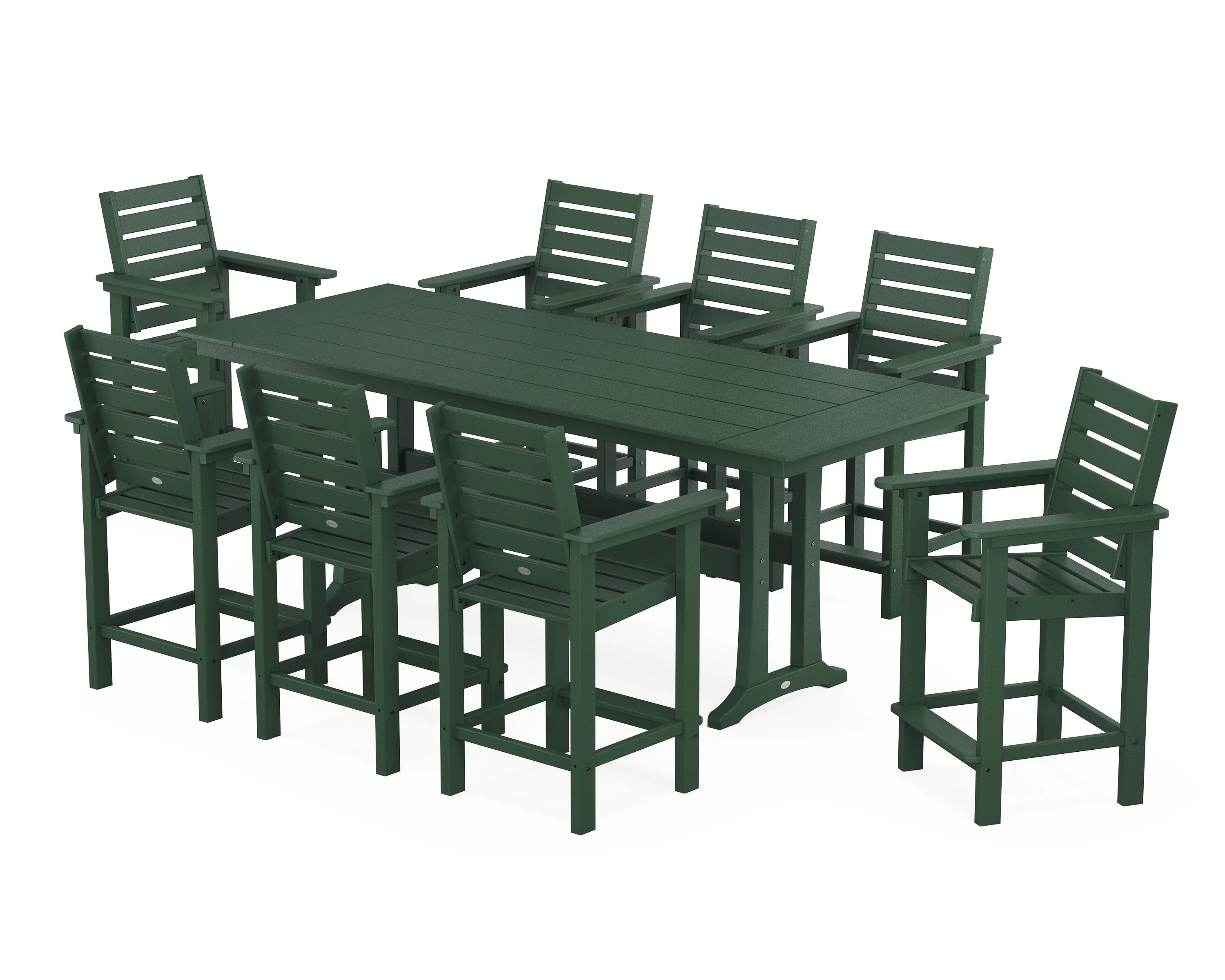 Captain 9-Piece Farmhouse Counter Set with Trestle Legs - Image 6