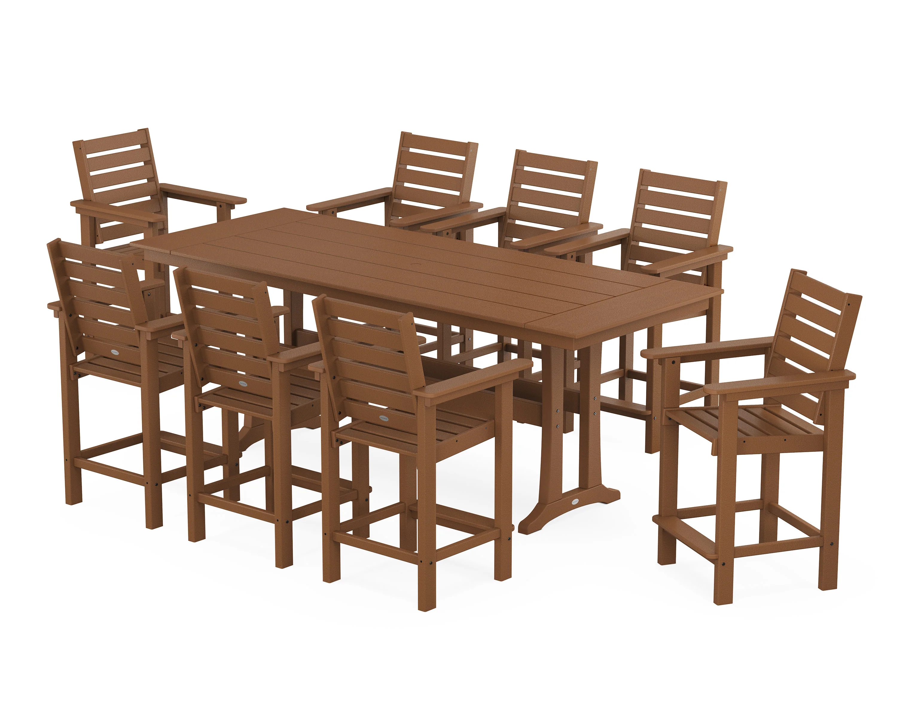 Captain 9-Piece Farmhouse Counter Set with Trestle Legs - Image 7
