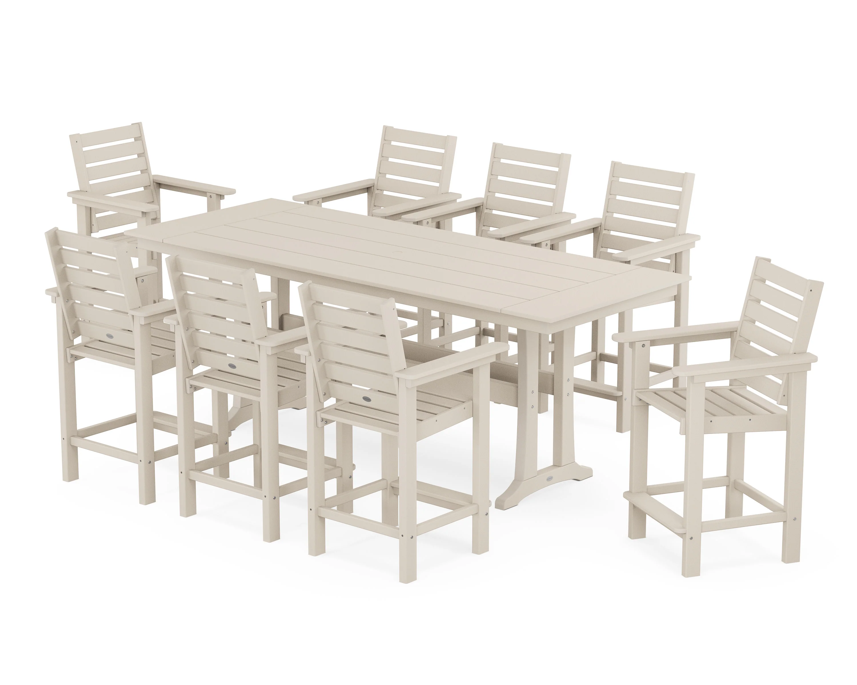 Captain 9-Piece Farmhouse Counter Set with Trestle Legs - Image 8