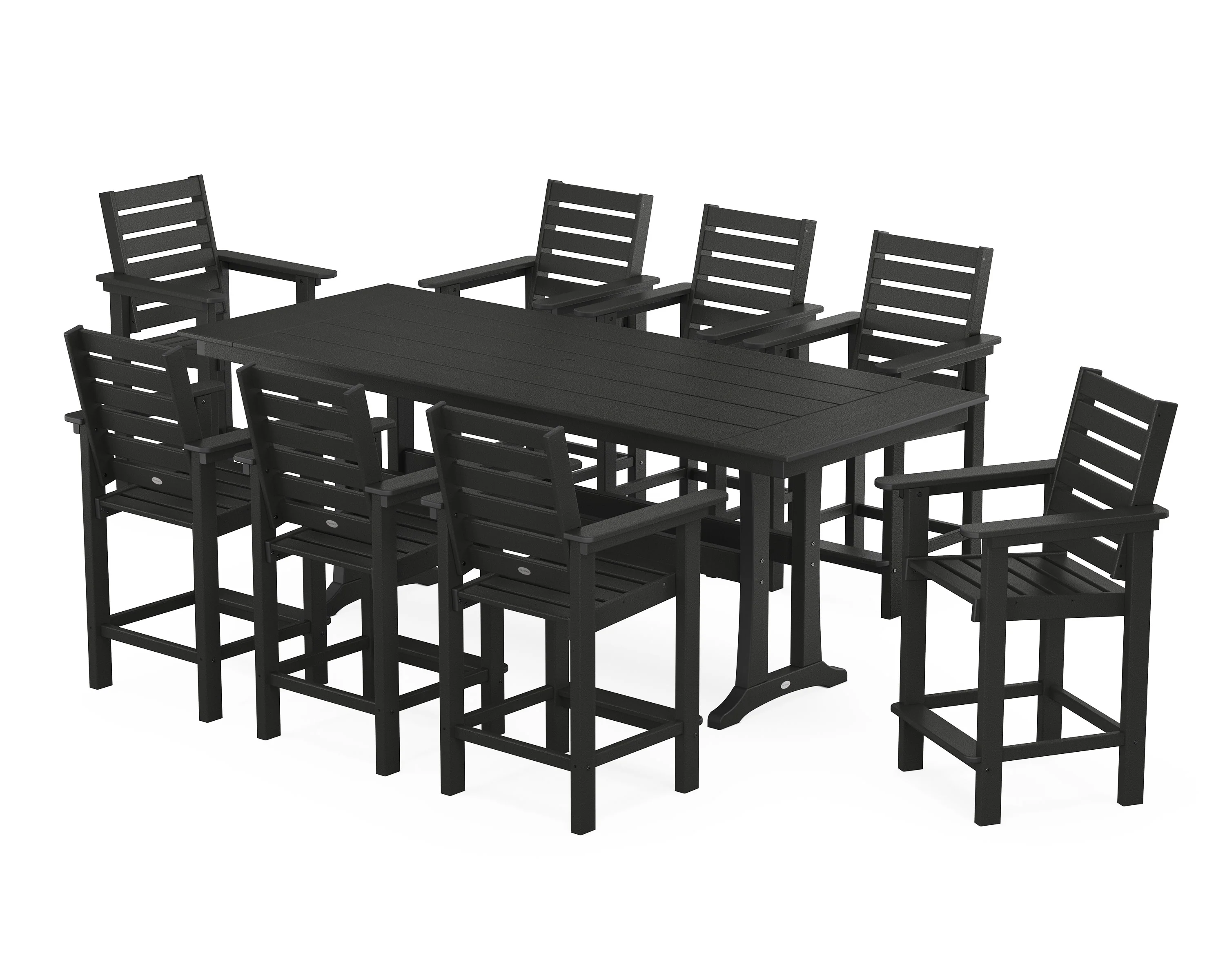 Captain 9-Piece Farmhouse Counter Set with Trestle Legs - Image 9