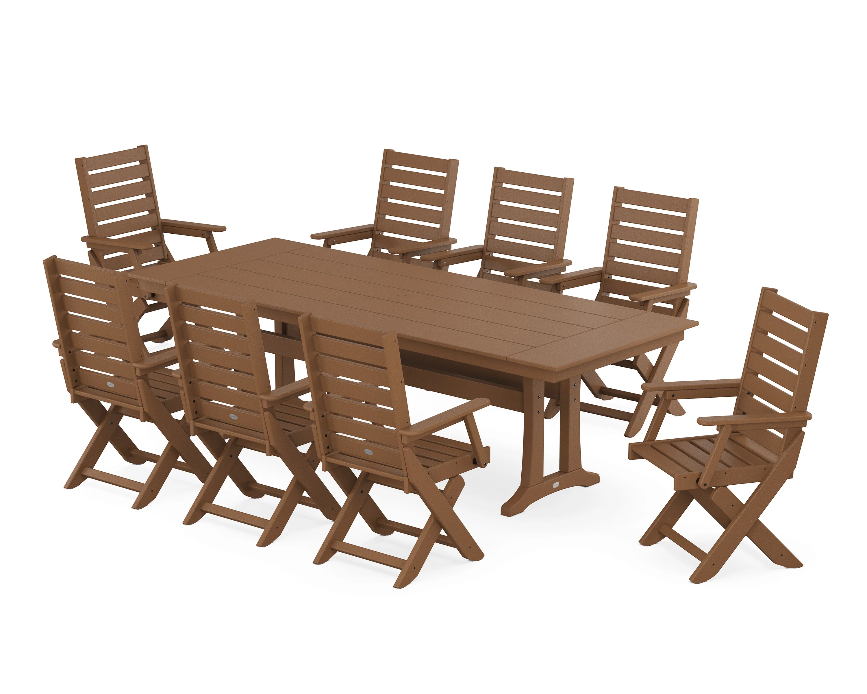 Captain 9-Piece Farmhouse Dining Set with Trestle Legs - Image 6