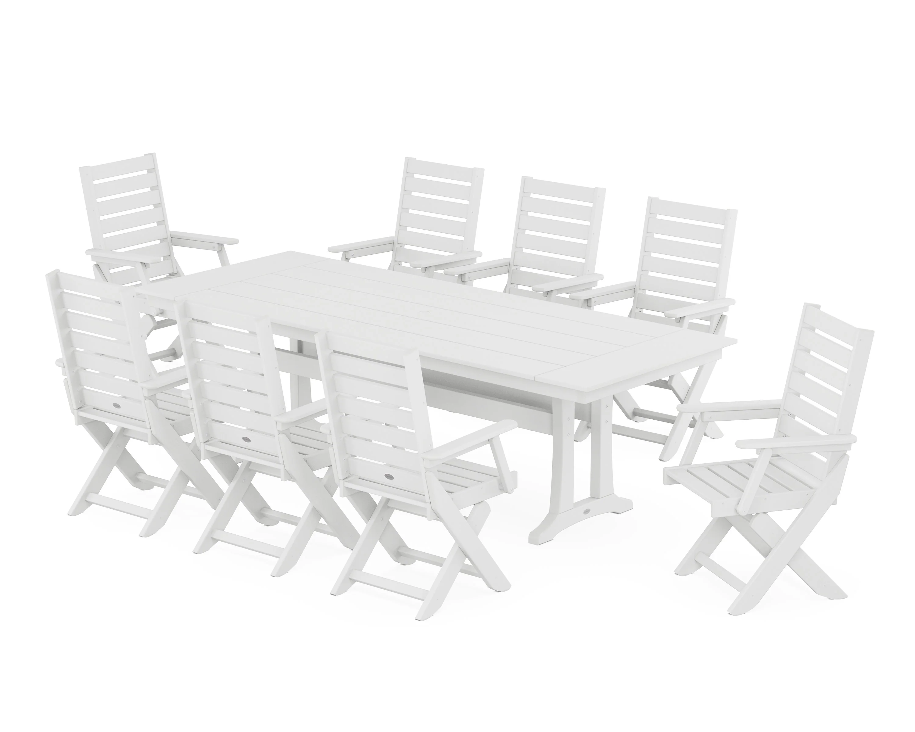 Captain 9-Piece Farmhouse Dining Set with Trestle Legs - Image 7