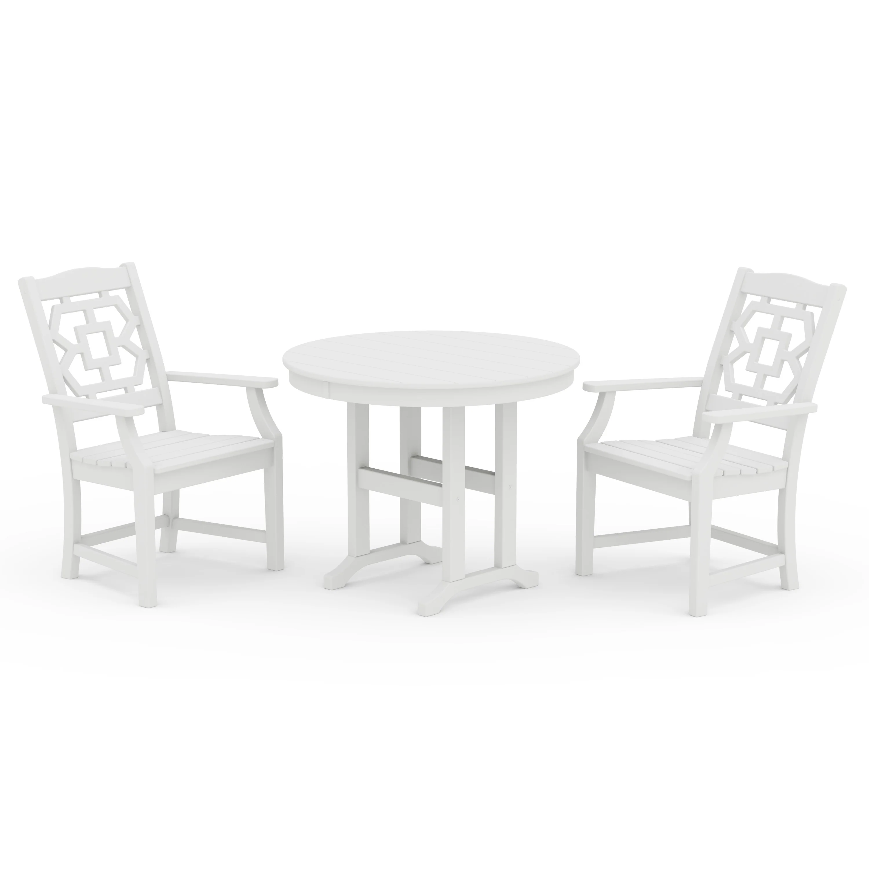 Chinoiserie 3-Piece Farmhouse Dining Set - Image 6