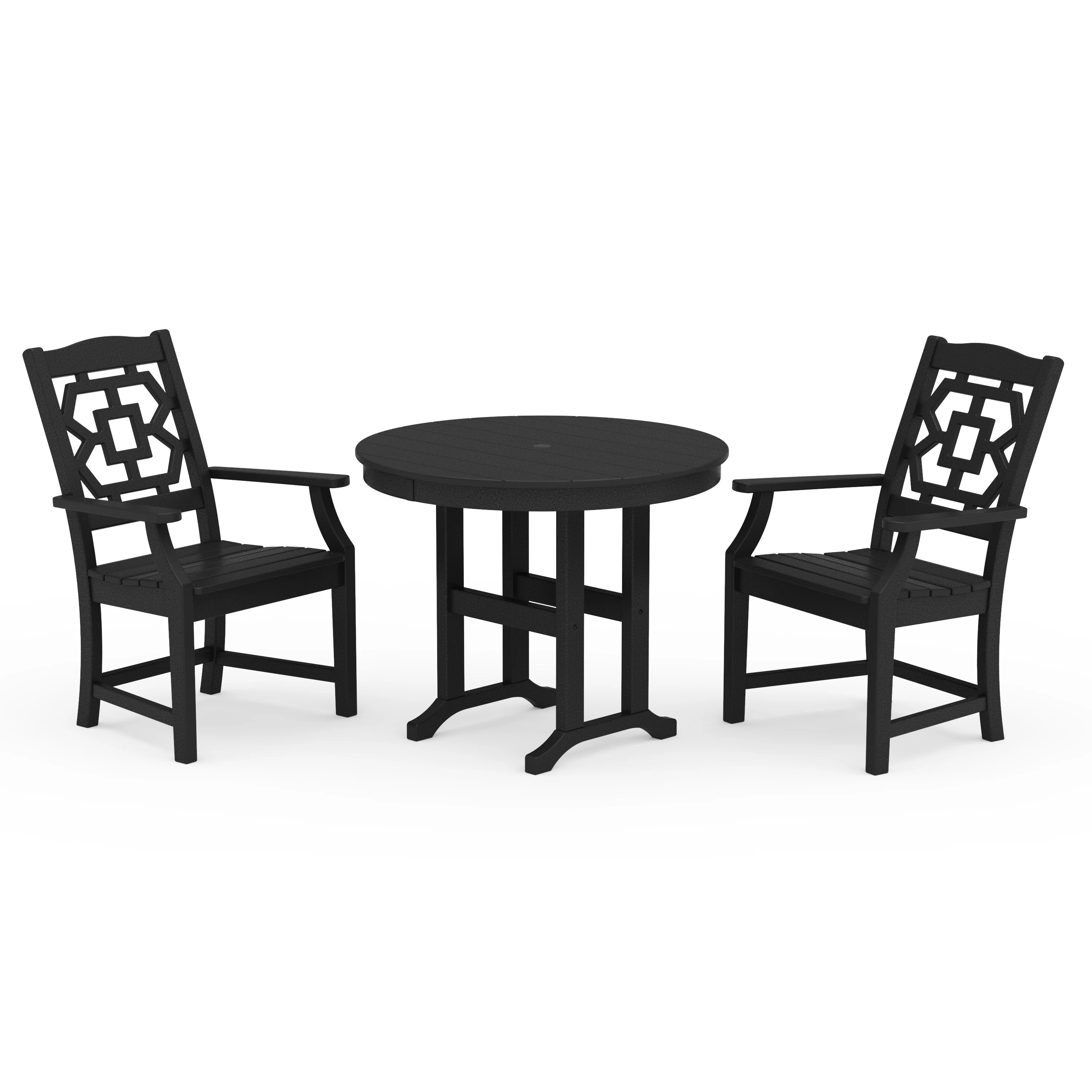 Chinoiserie 3-Piece Farmhouse Dining Set - Image 7