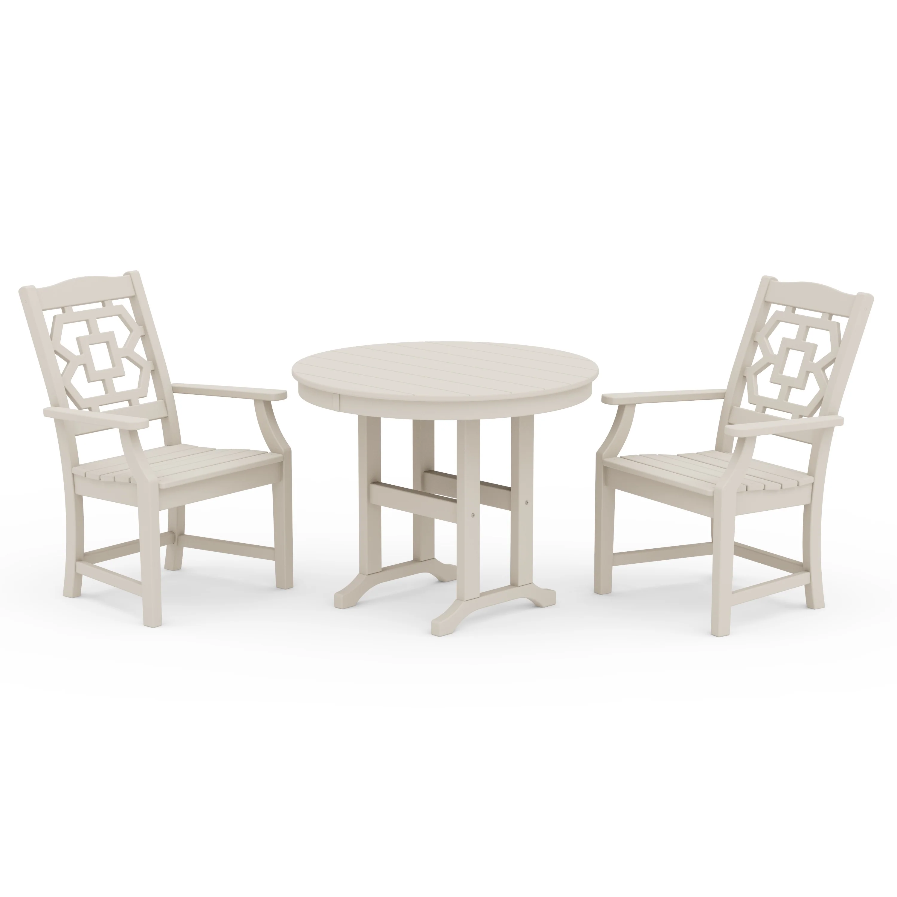 Chinoiserie 3-Piece Farmhouse Dining Set - Image 8