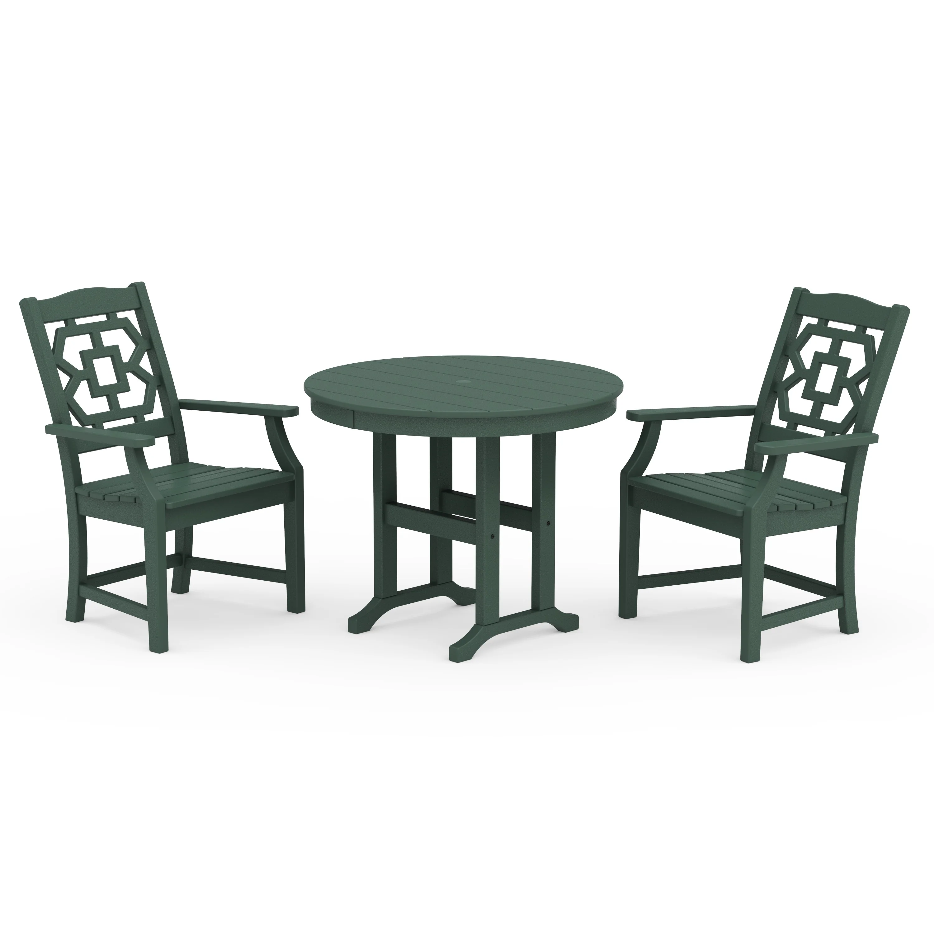 Chinoiserie 3-Piece Farmhouse Dining Set - Image 9