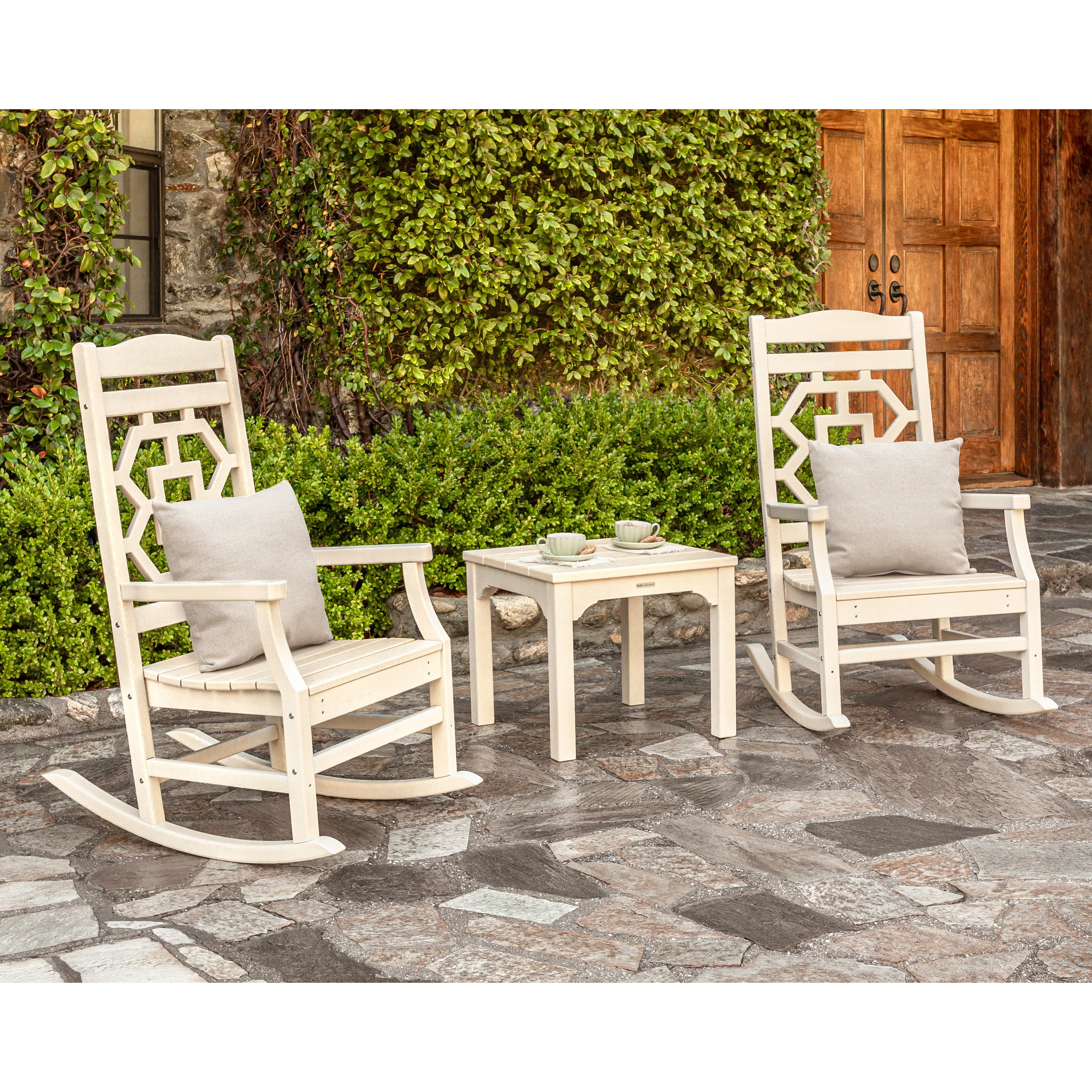 Chinoiserie 3-Piece Rocking Chair Set - Image 4