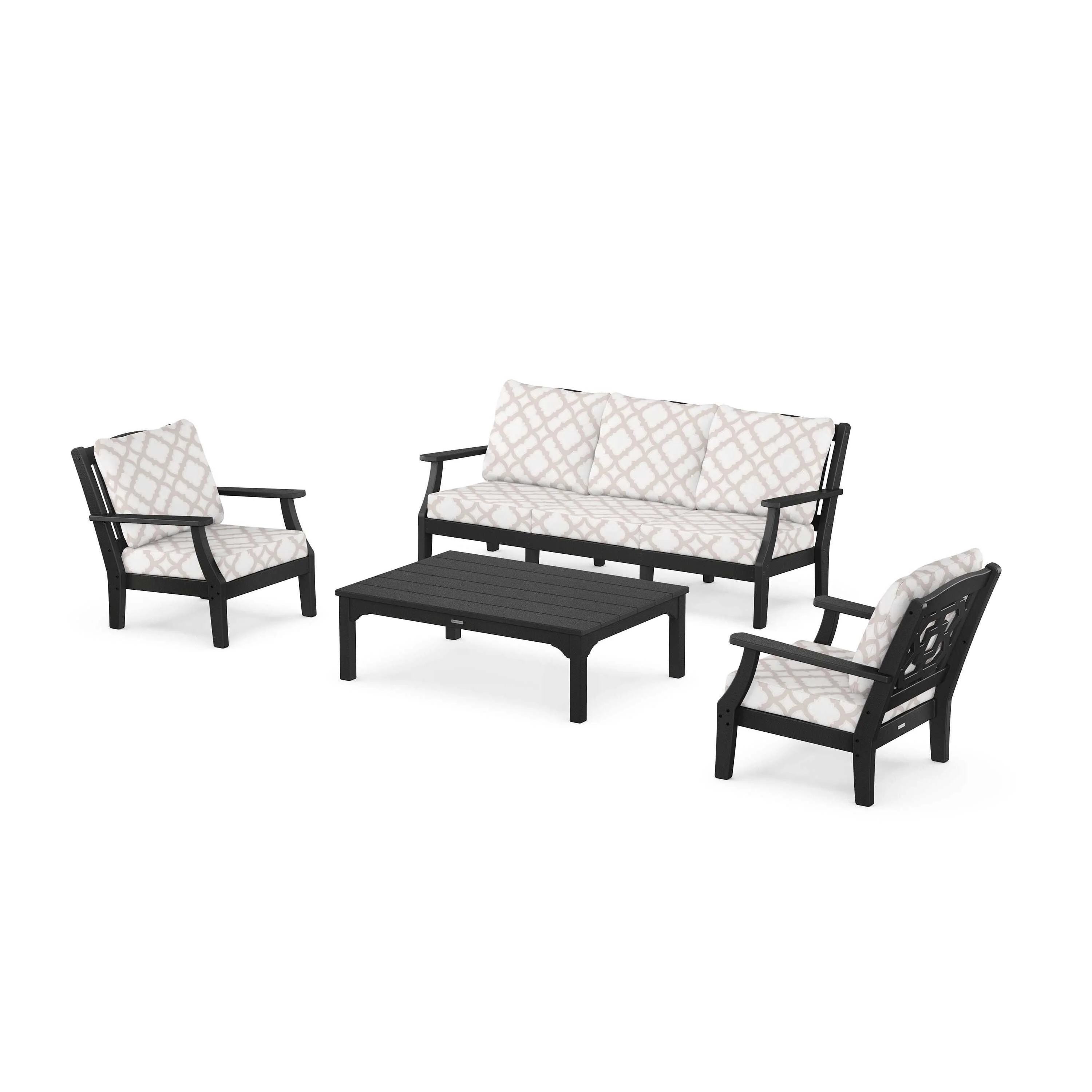 Chinoiserie 4-Piece Deep Seating Set with Sofa - Image 154