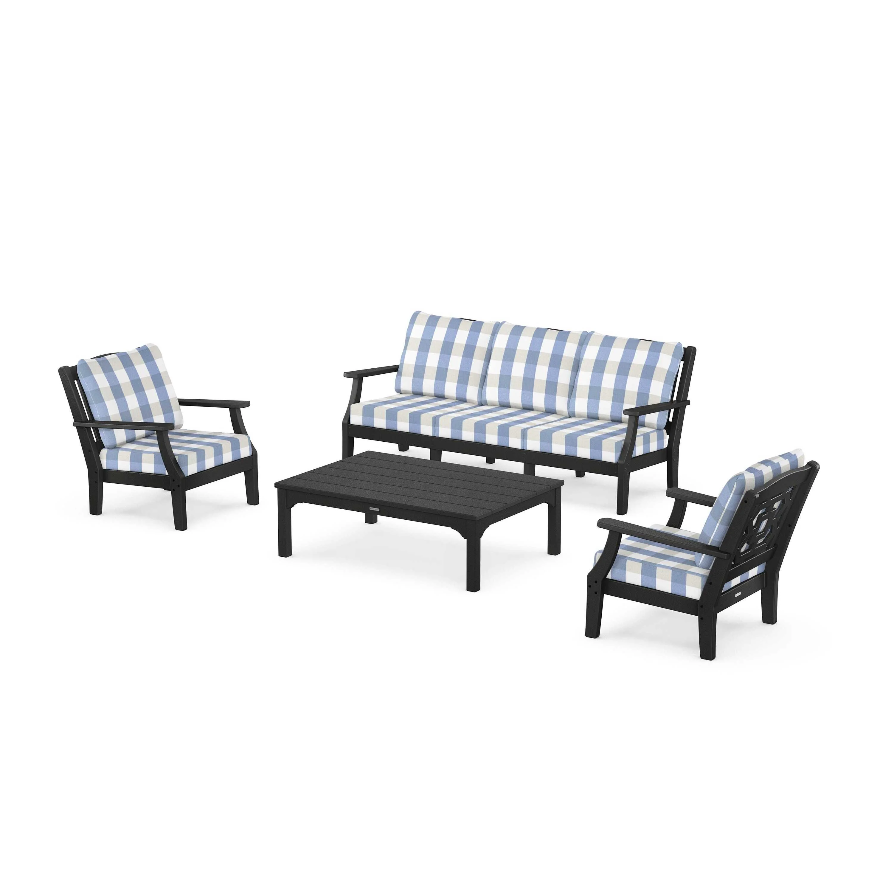 Chinoiserie 4-Piece Deep Seating Set with Sofa - Image 159