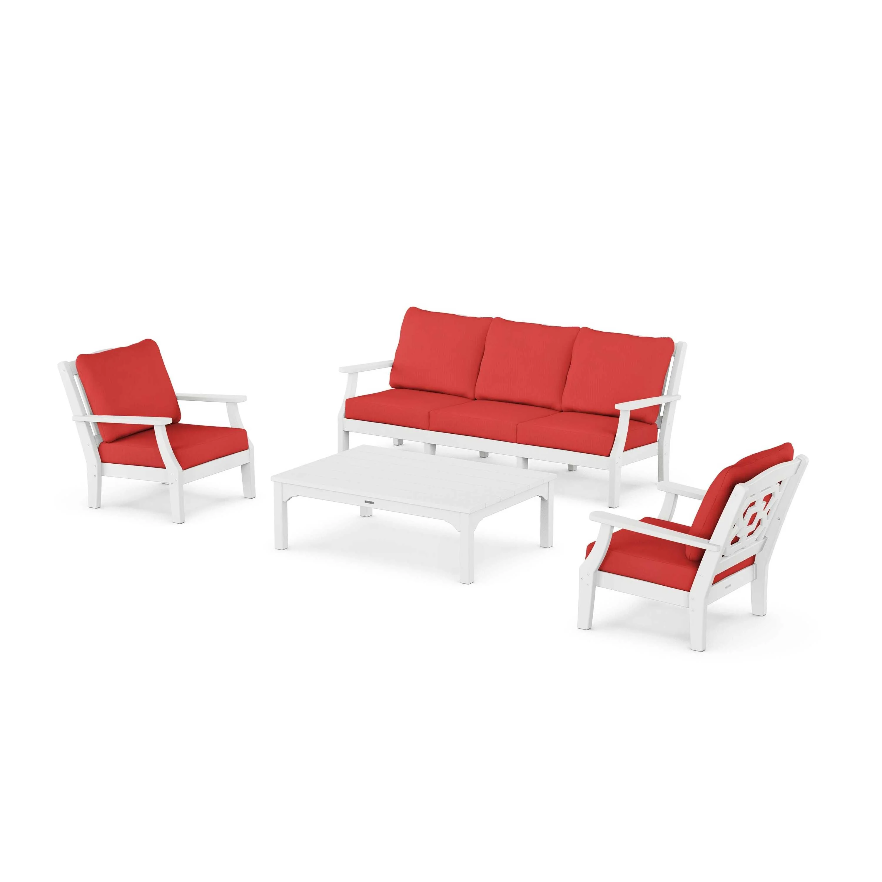 Chinoiserie 4-Piece Deep Seating Set with Sofa - Image 191